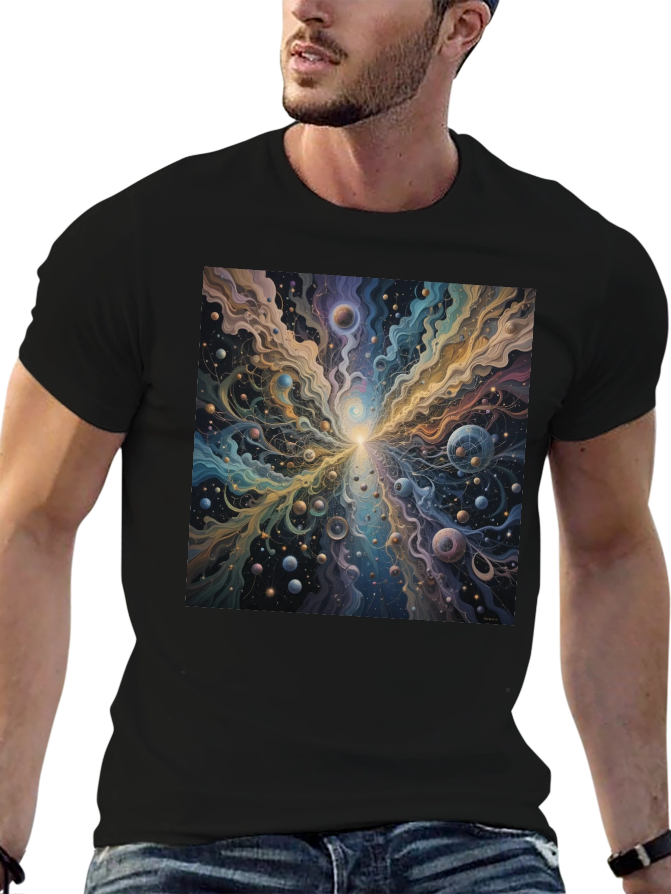 Cosmic Burst Graphic Tee - Vivid Universe Design