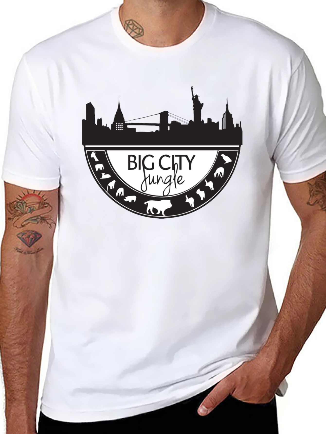 Big City Jungle Mens Graphic T-Shirt