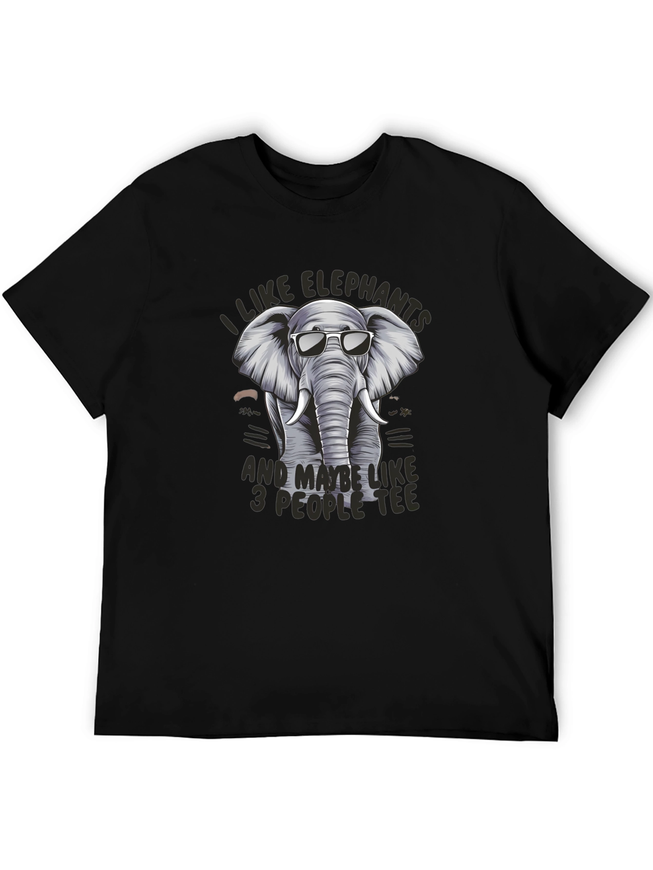 Cool Elephant Graphic Tee - Unisex Black T-Shirt