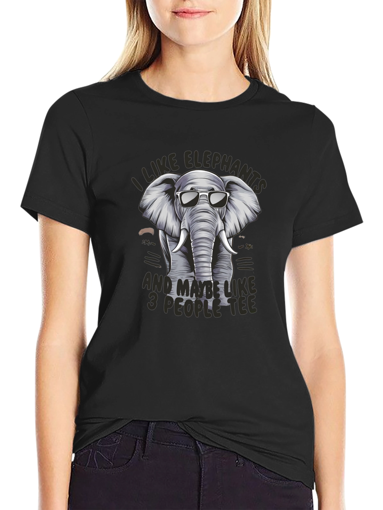 Cool Elephant Graphic Tee - Unisex Black T-Shirt