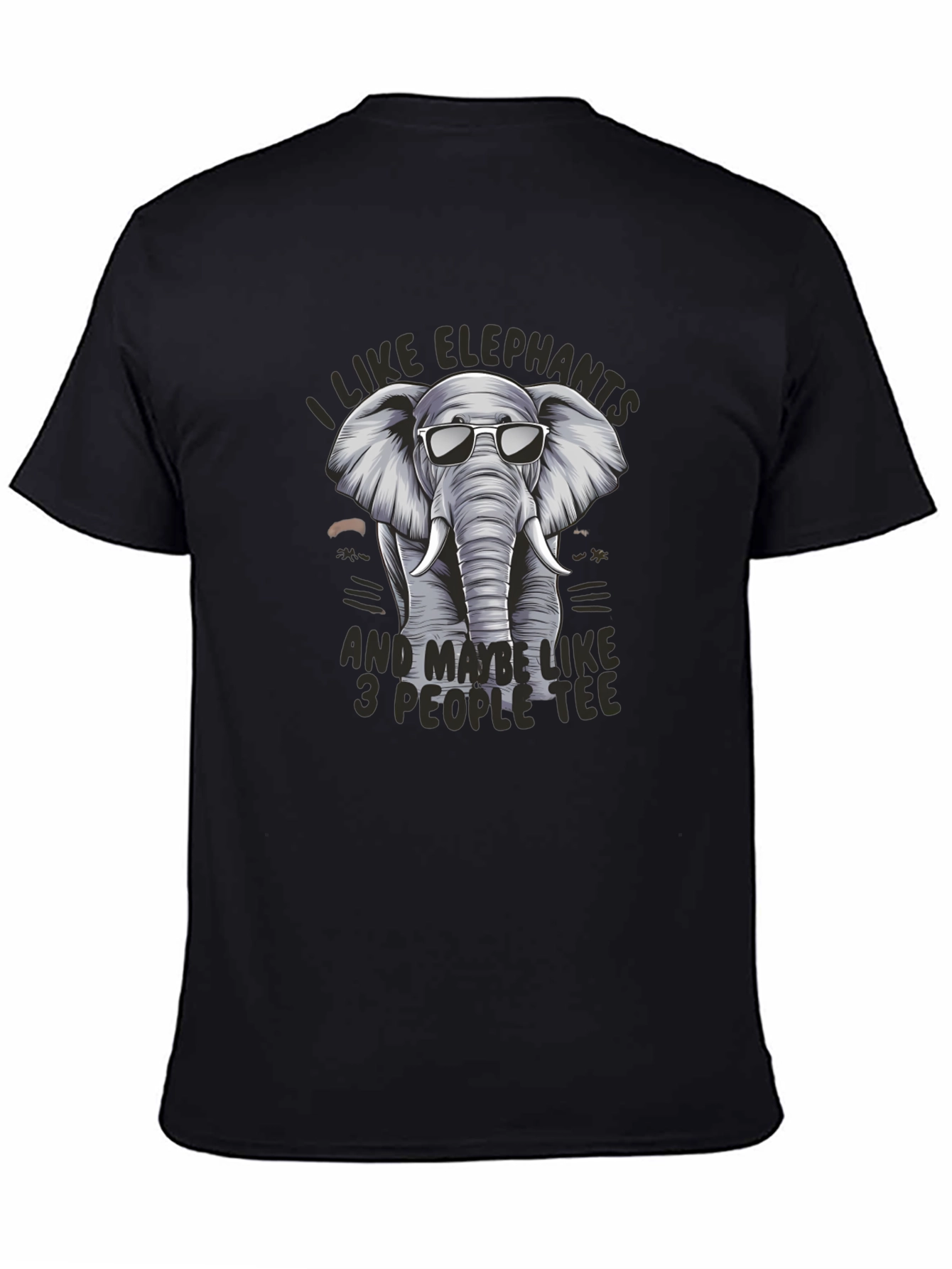 Cool Elephant Graphic Tee - Unisex Black T-Shirt