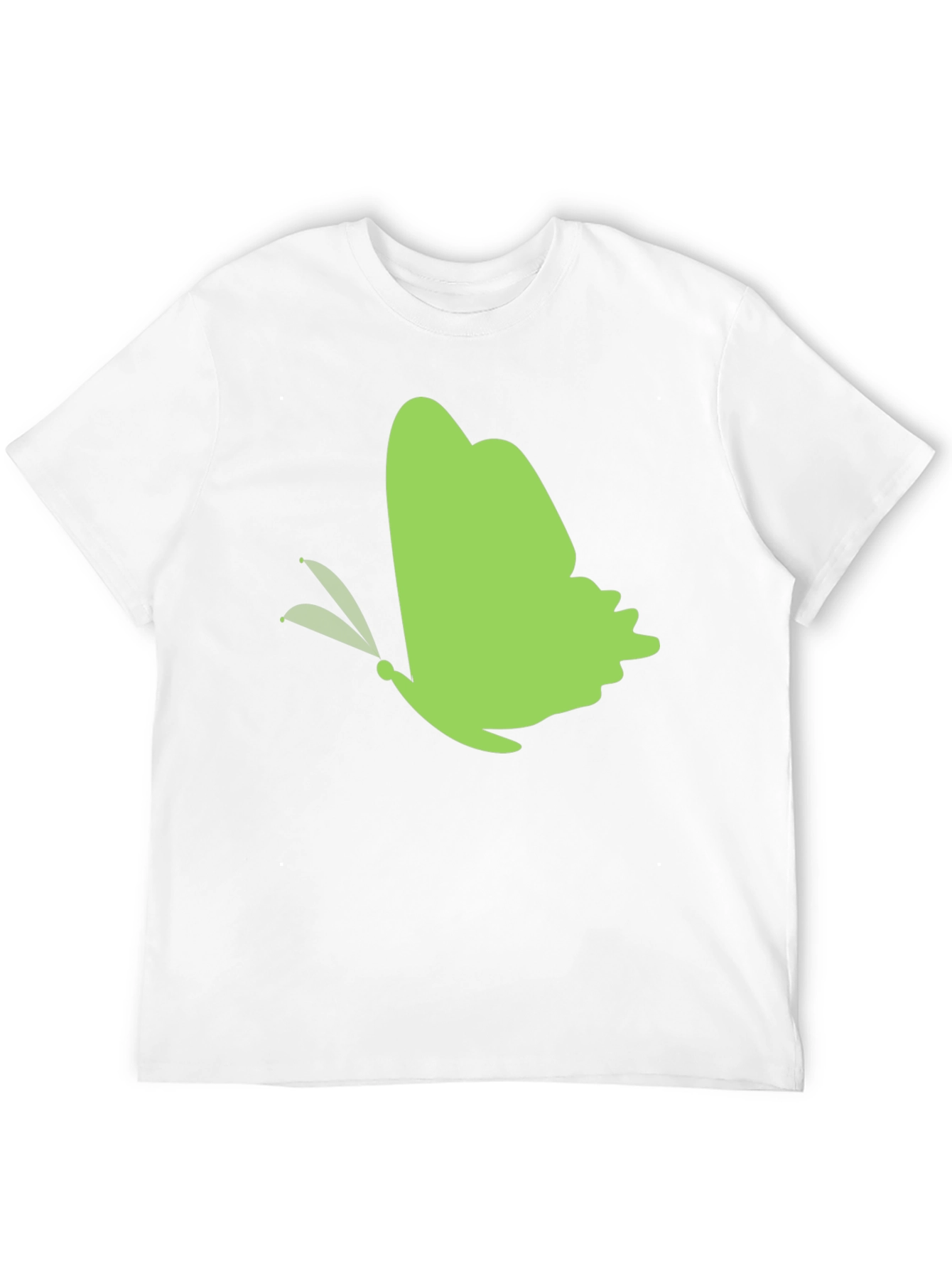 Green Butterfly Black T-Shirt