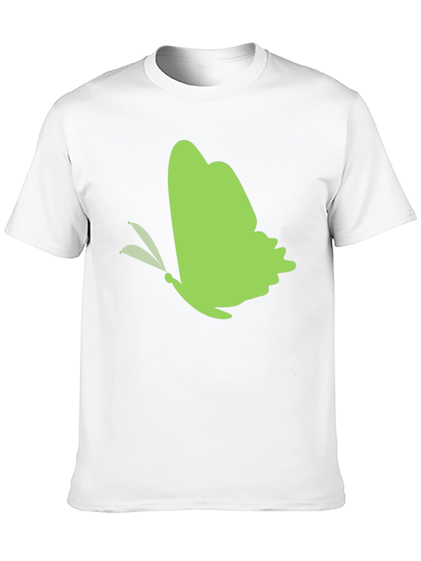 Green Butterfly Black T-Shirt