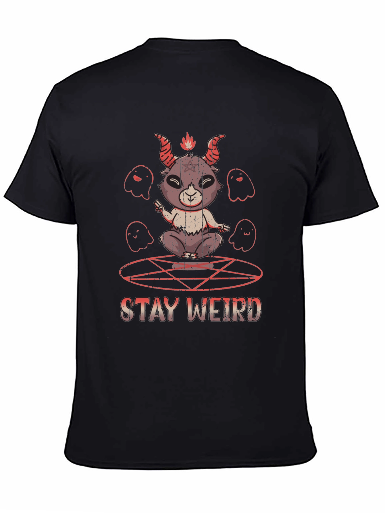 Stay Weird Graphic Tee - Baphomet Design