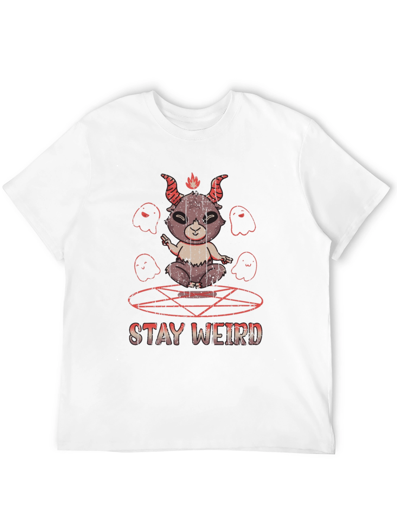 Stay Weird Graphic Tee - Baphomet Design