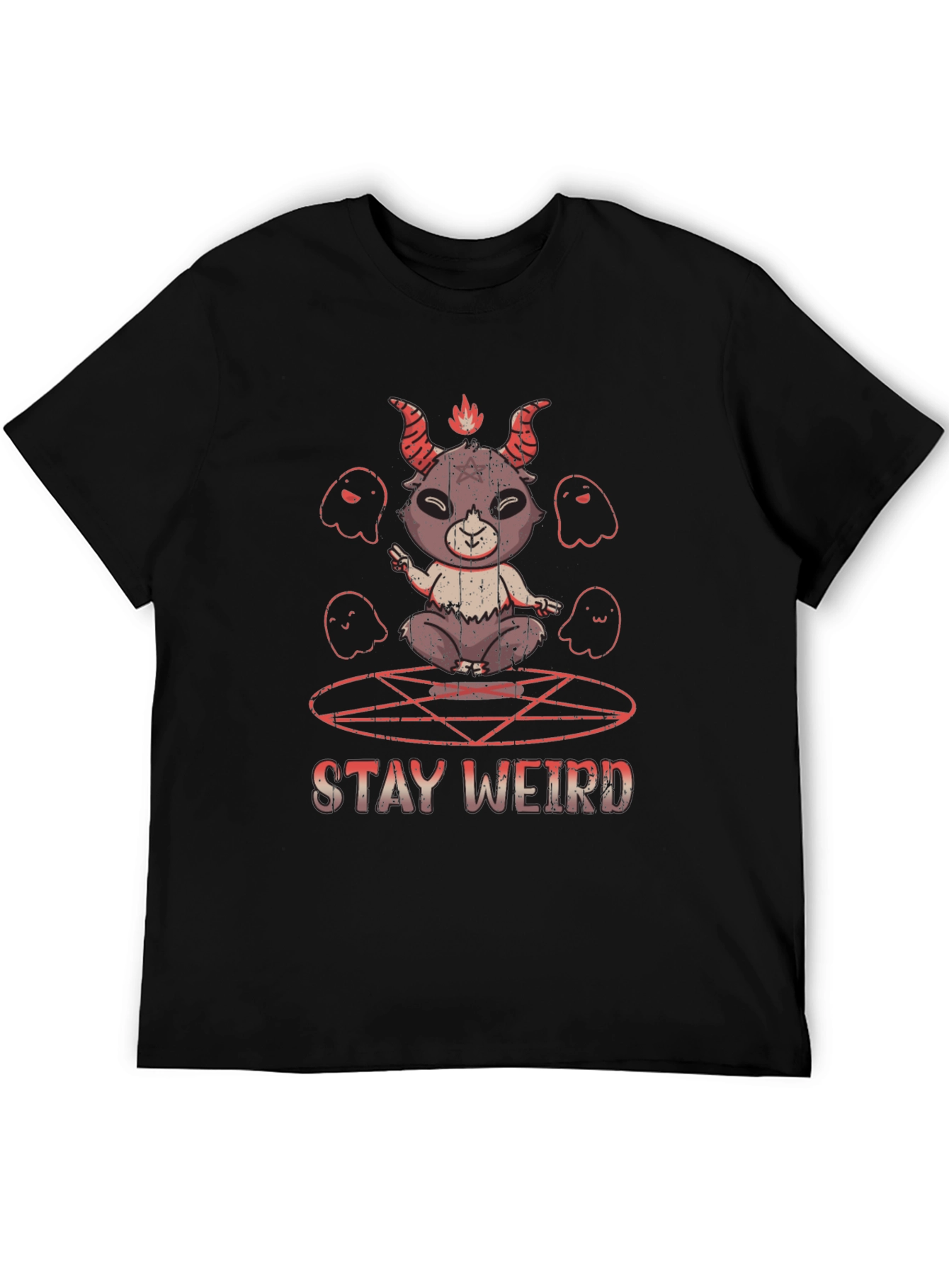 Stay Weird Graphic Tee - Baphomet Design