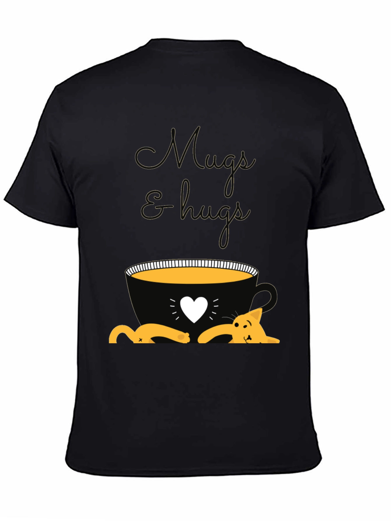 Mugs and Hugs T-Shirt - Cute Cat Lover Tee