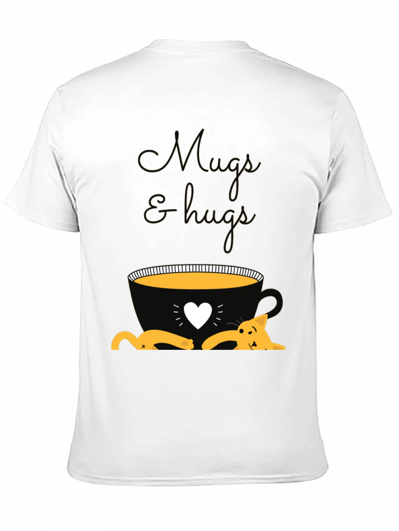 Mugs and Hugs T-Shirt - Cute Cat Lover Tee