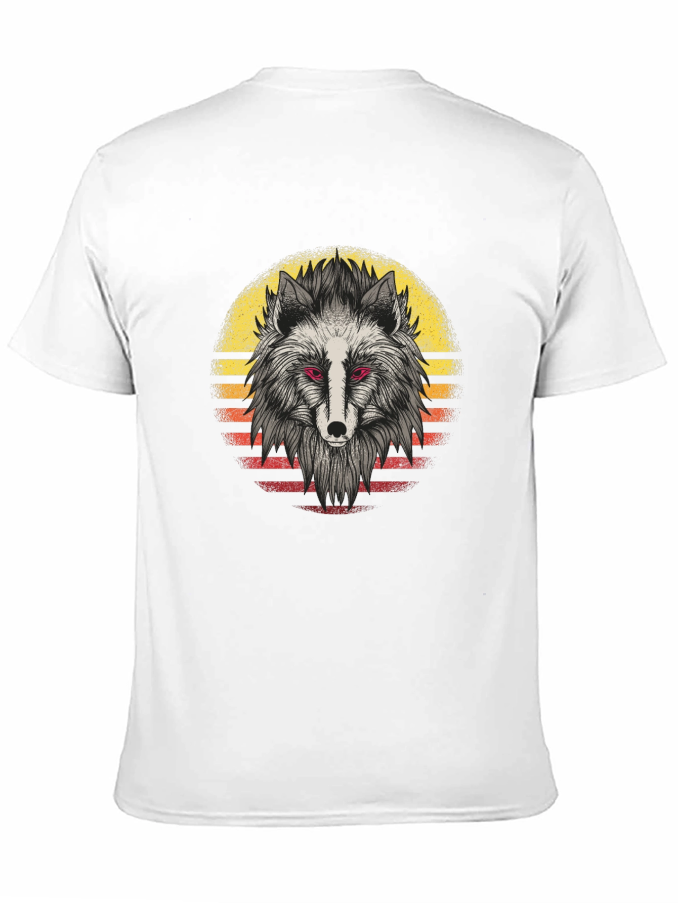 Wolf Sunset Graphic Tee - Black Cotton Shirt