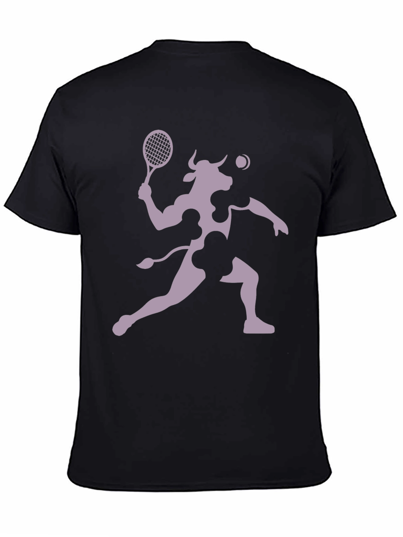 Tennis Cow Graphic T-Shirt - Funny Sports Tee