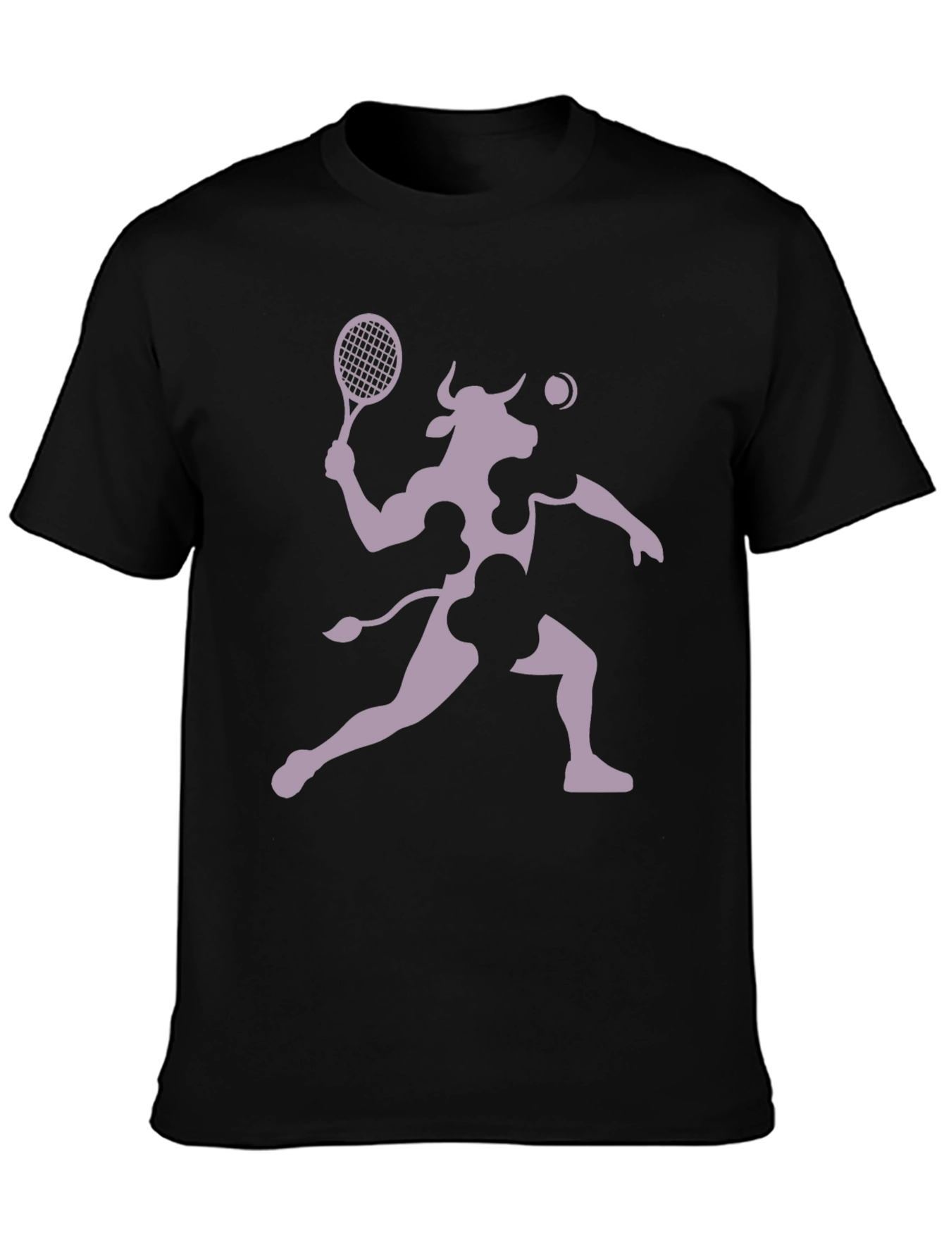 Tennis Cow Graphic T-Shirt - Funny Sports Tee