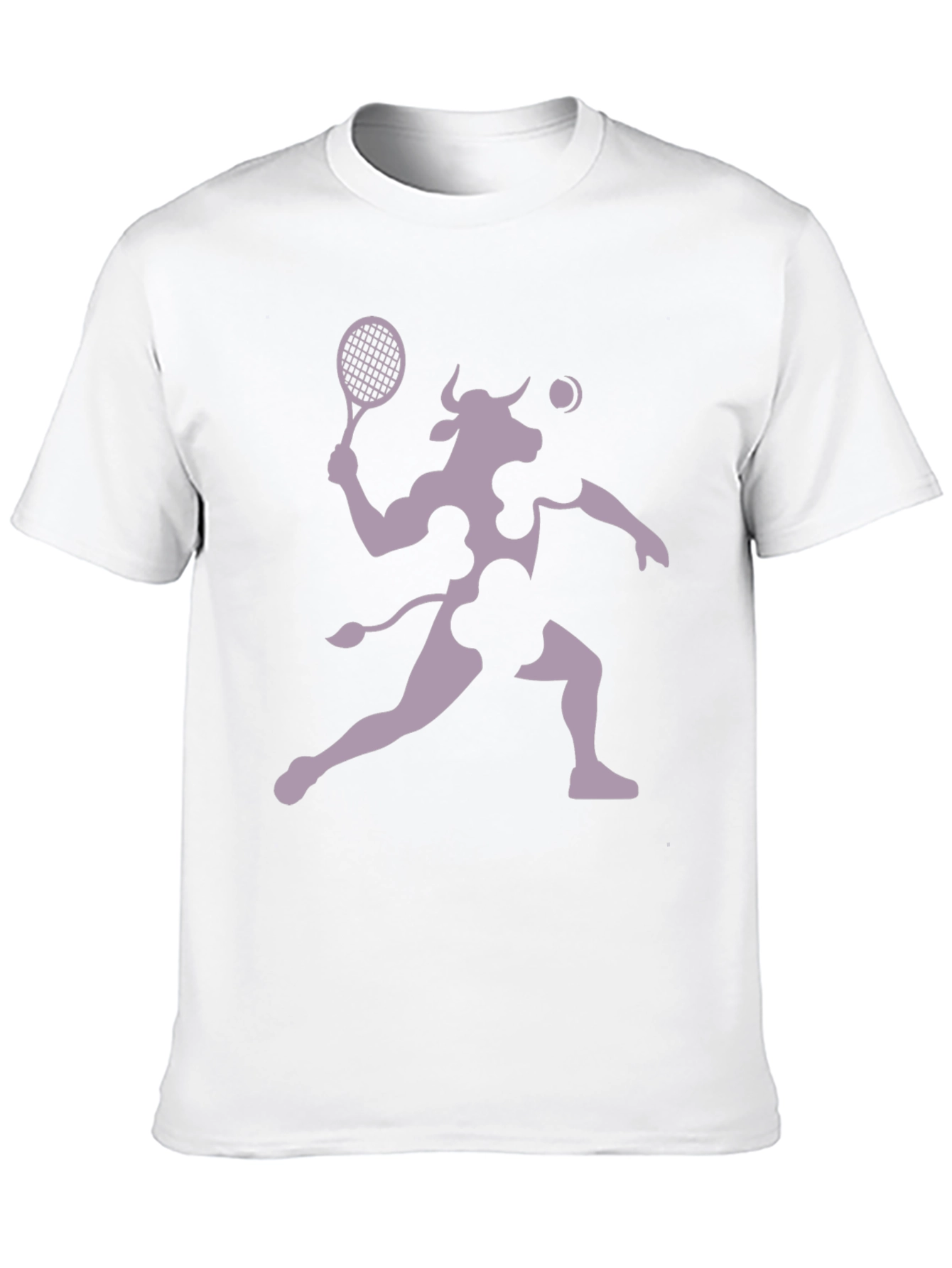 Tennis Cow Graphic T-Shirt - Funny Sports Tee