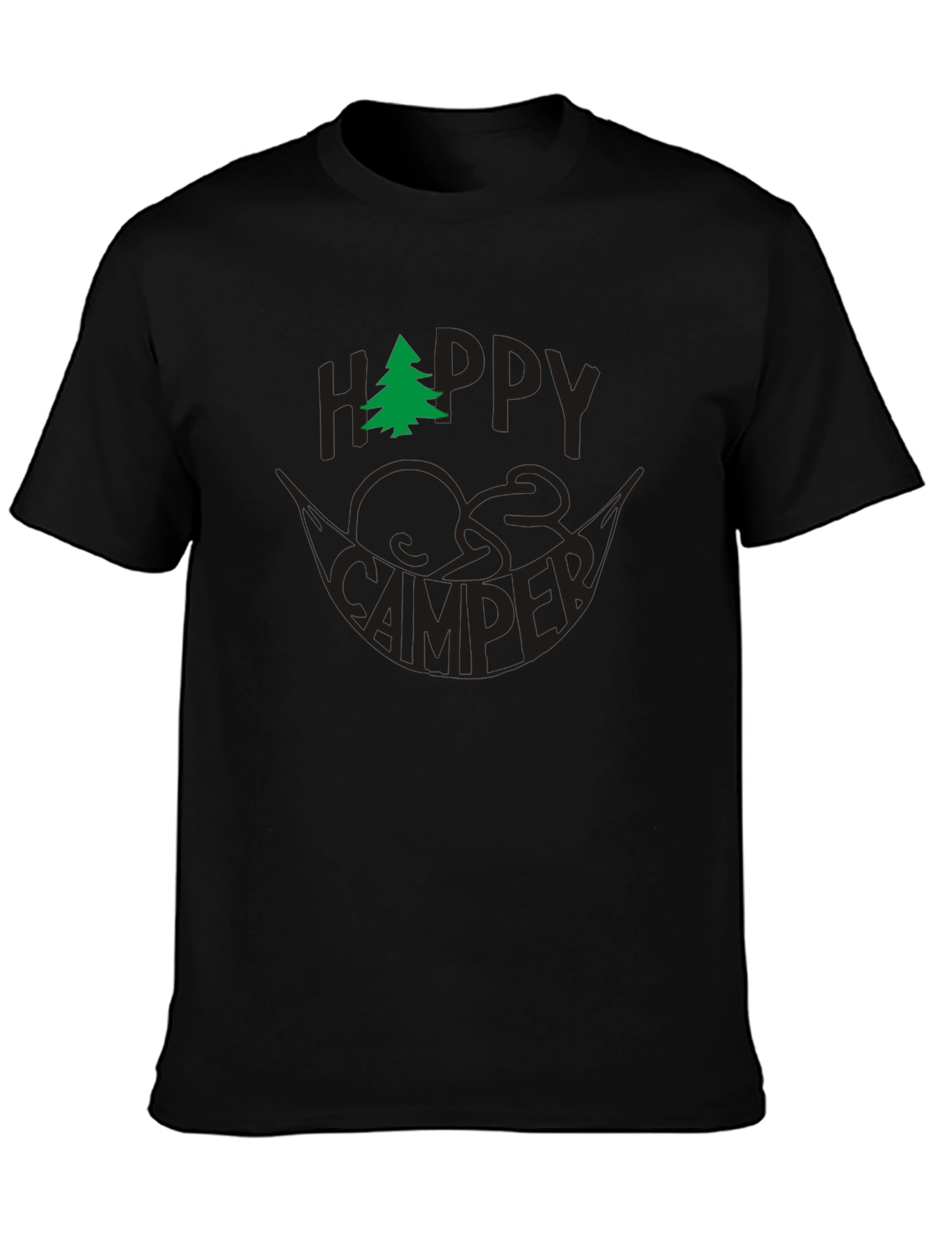 Happy Camper Black Graphic Tee