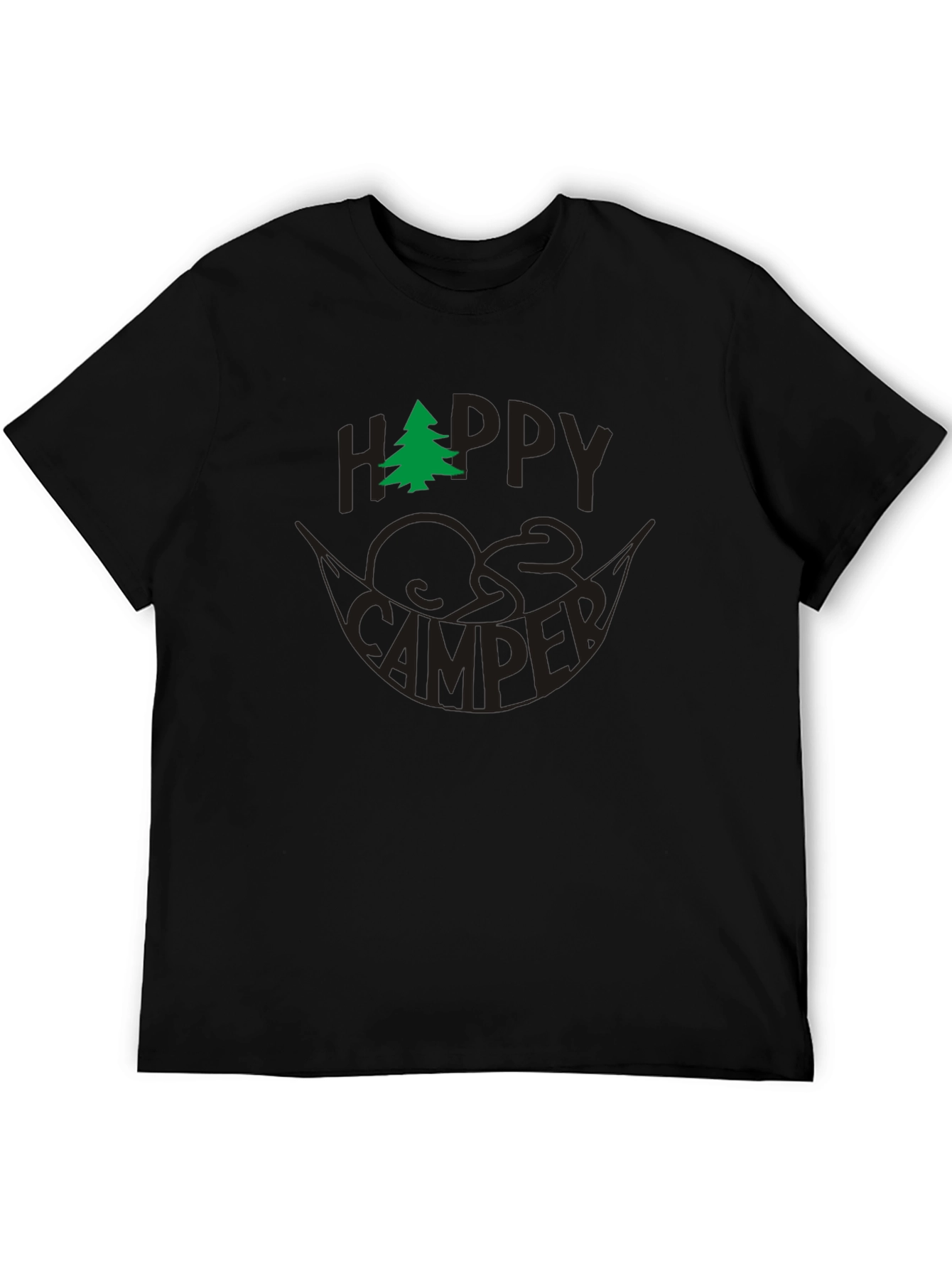 Happy Camper Black Graphic Tee