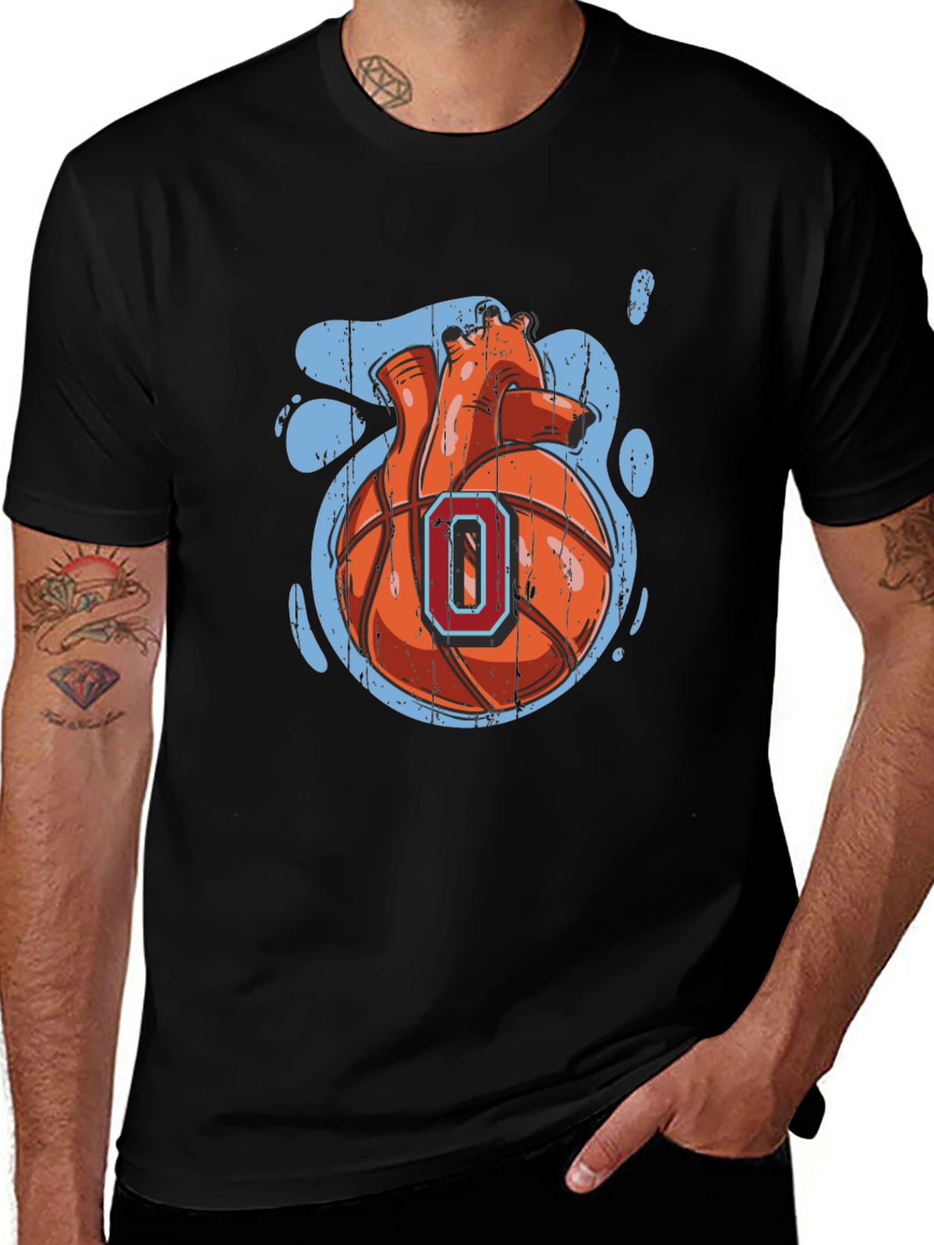 Heart Basketball Graphic Tee - Urban Style