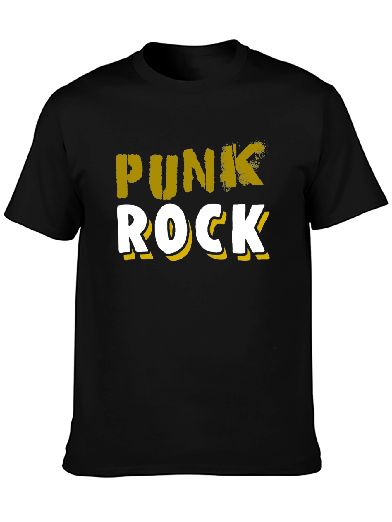 Punk Rock Graphic Tee - Black Cotton T-Shirt