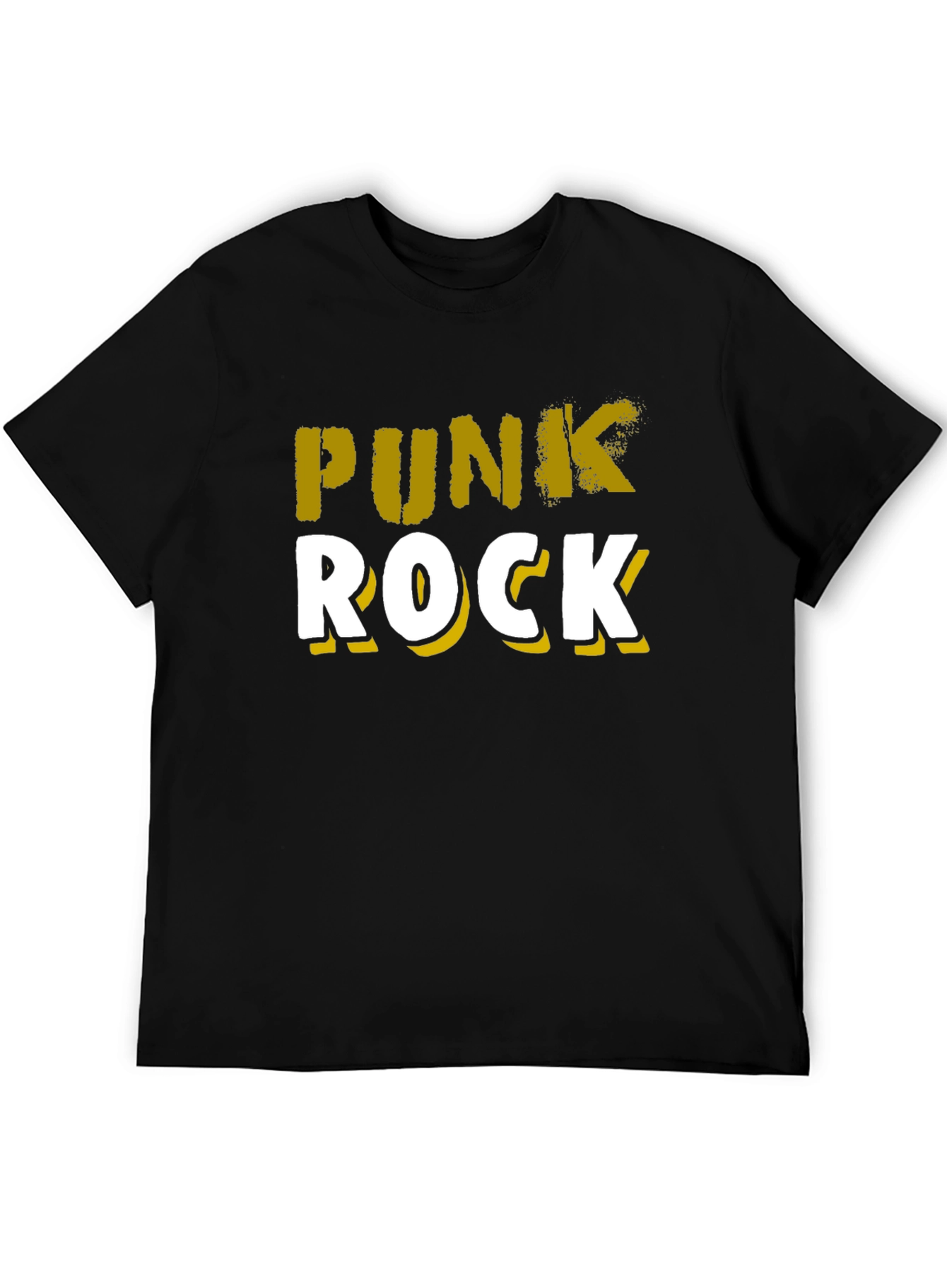 Punk Rock Graphic Tee - Black Cotton T-Shirt