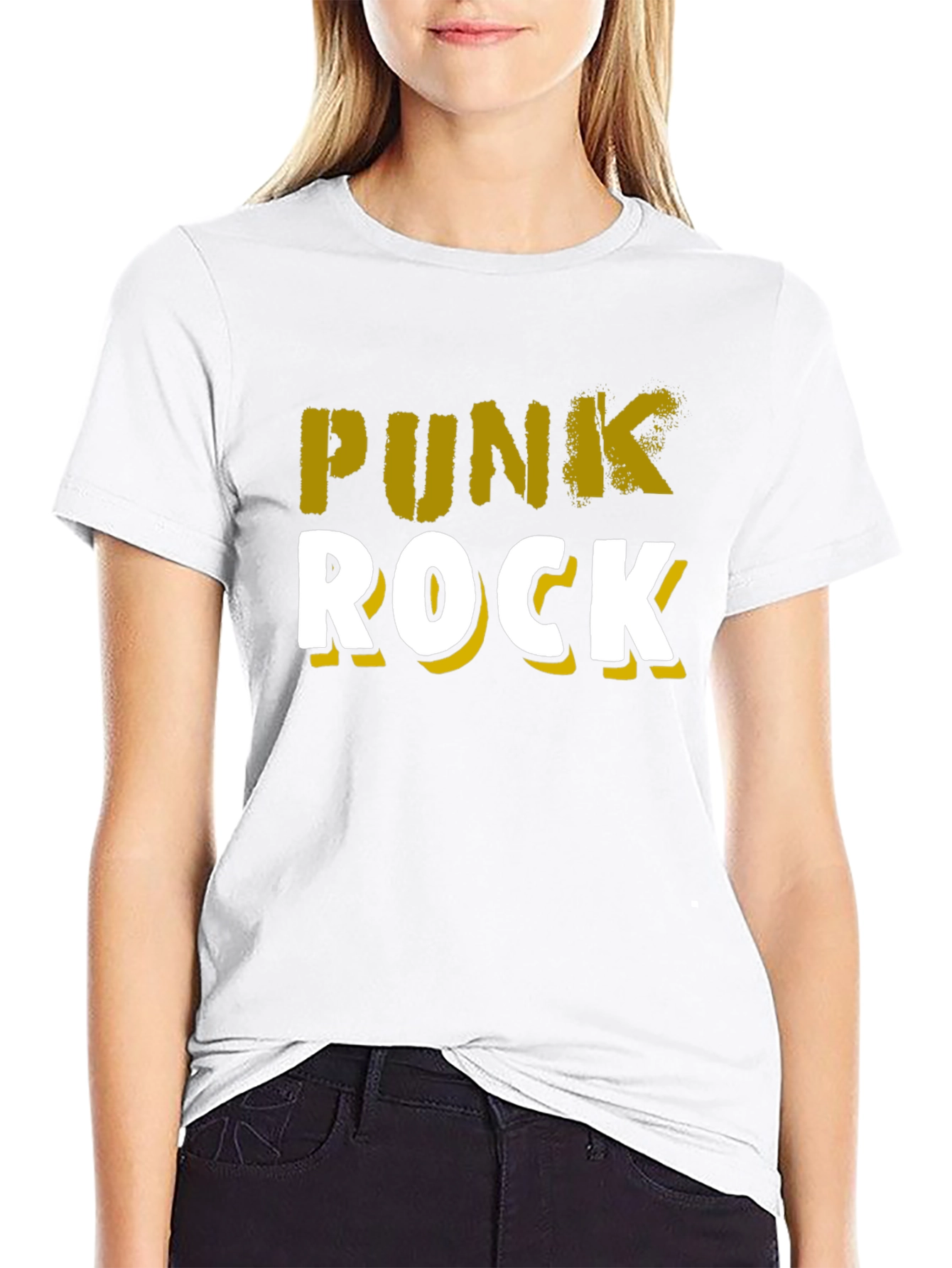 Punk Rock Graphic Tee - Black Cotton T-Shirt