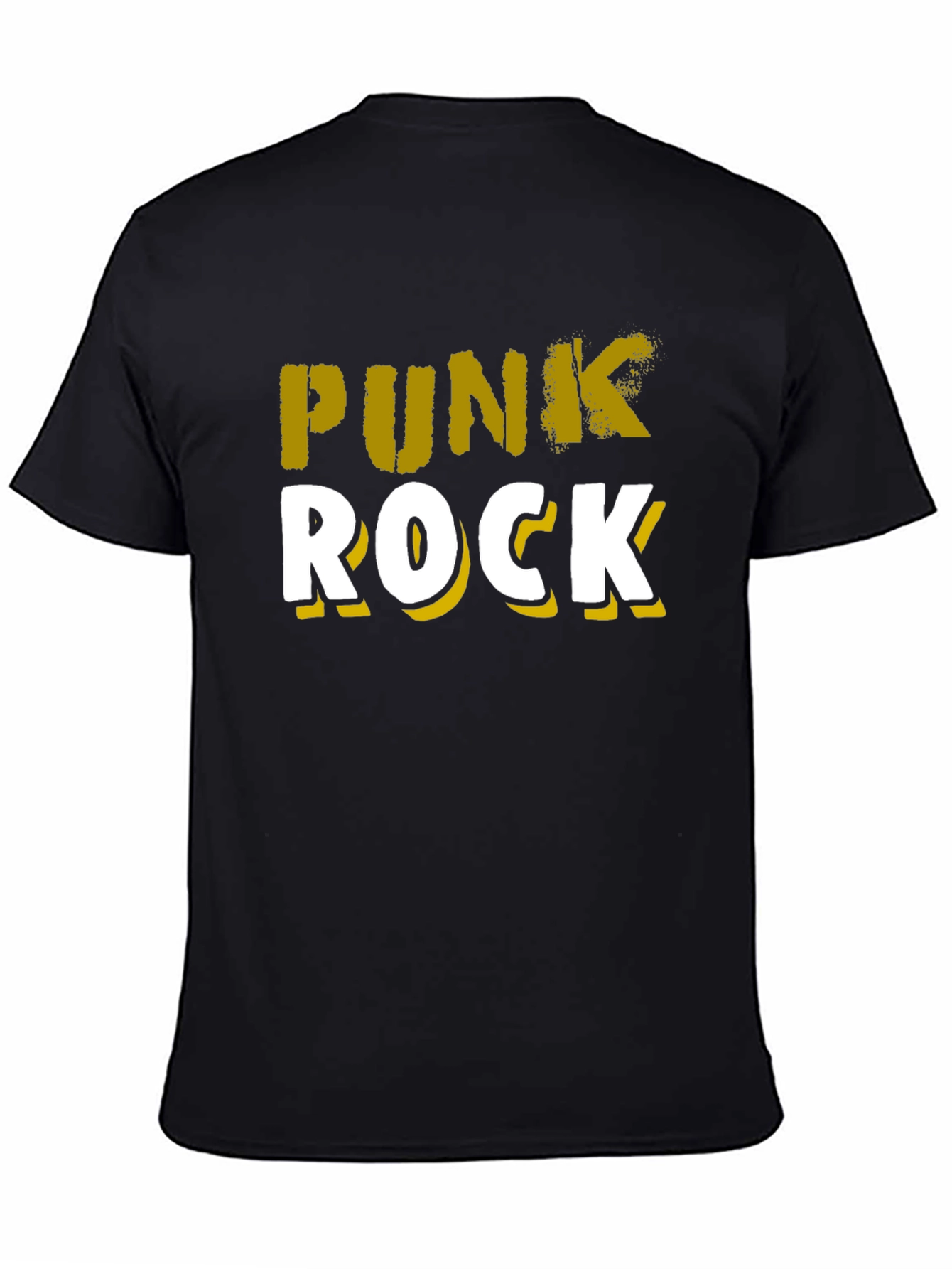 Punk Rock Graphic Tee - Black Cotton T-Shirt