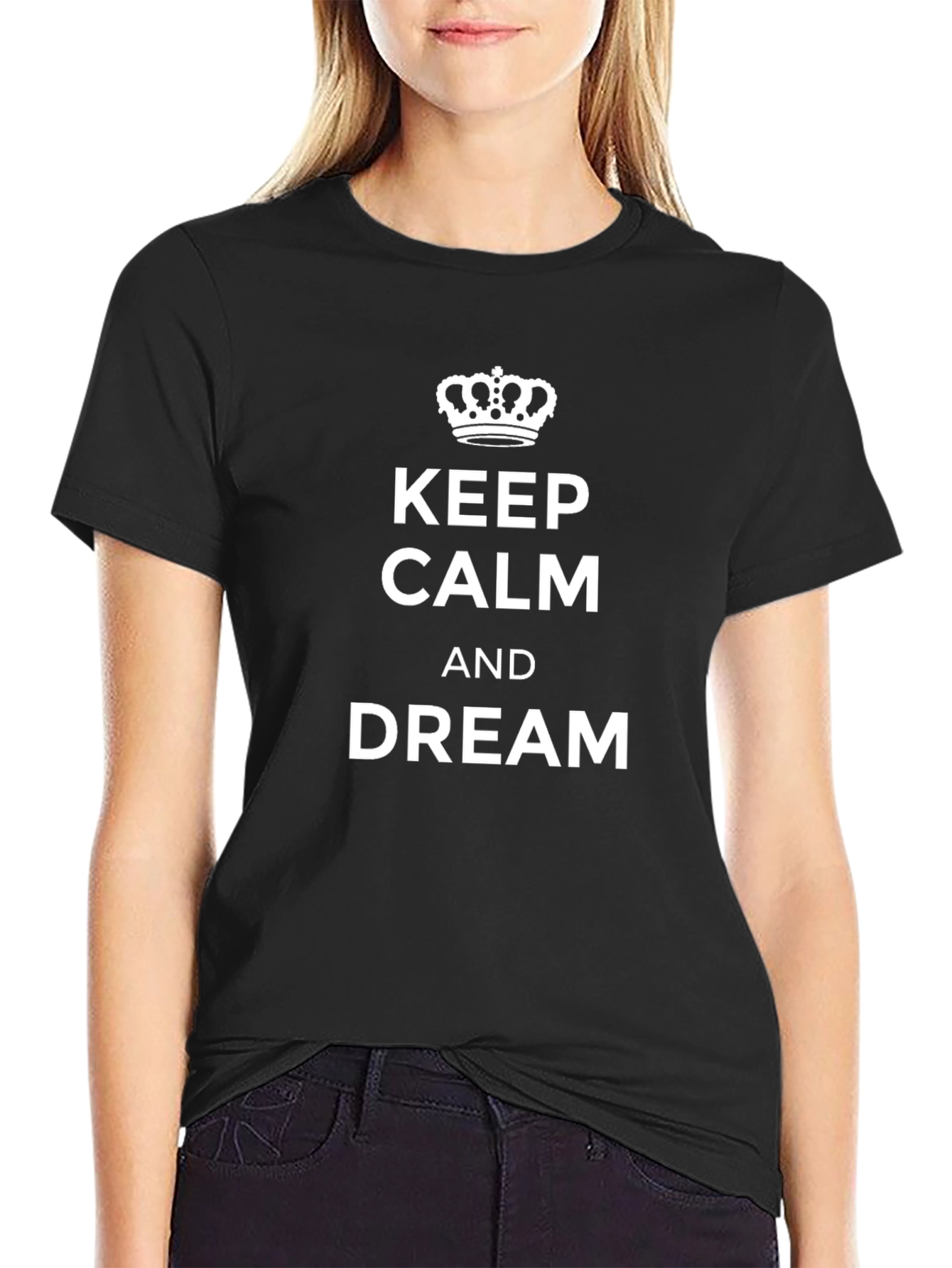 Keep Calm and Dream Graphic Tee - Black