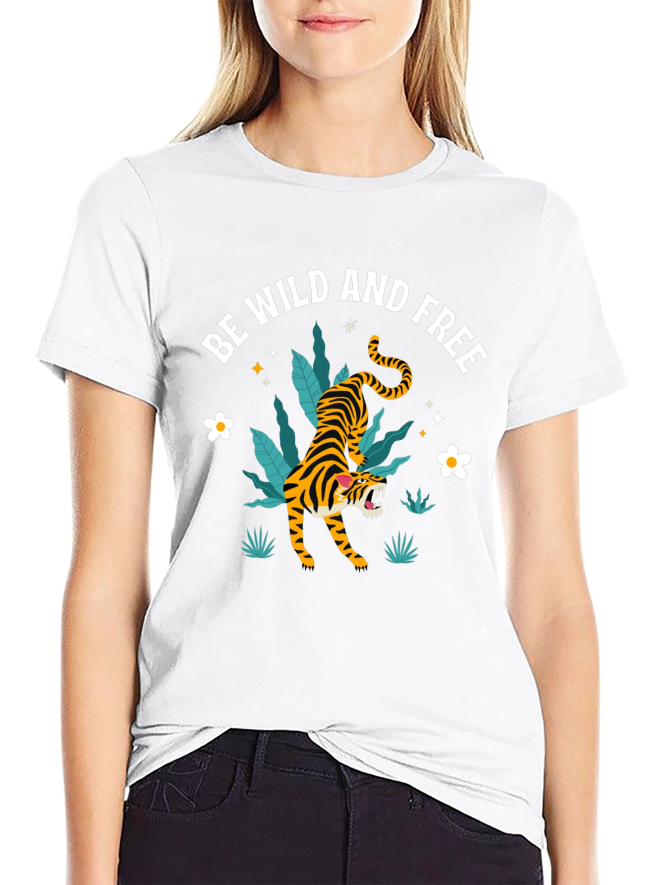 Be Wild and Free Tiger Graphic T-Shirt