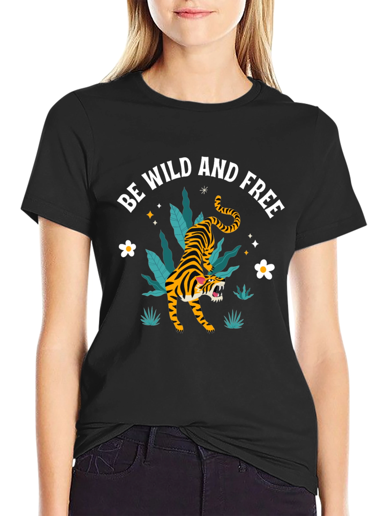 Be Wild and Free Tiger Graphic T-Shirt