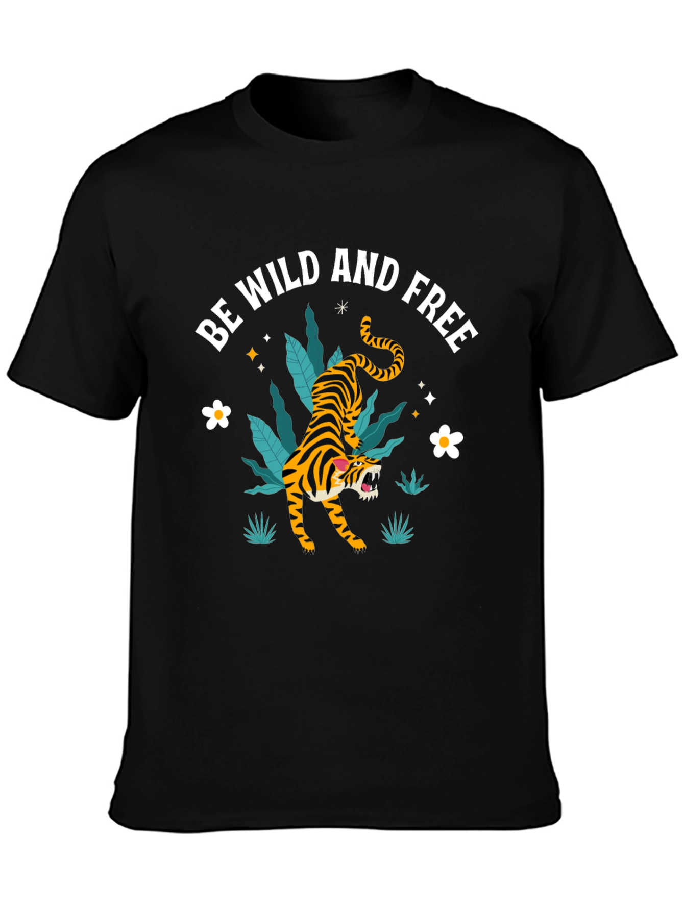 Be Wild and Free Tiger Graphic T-Shirt