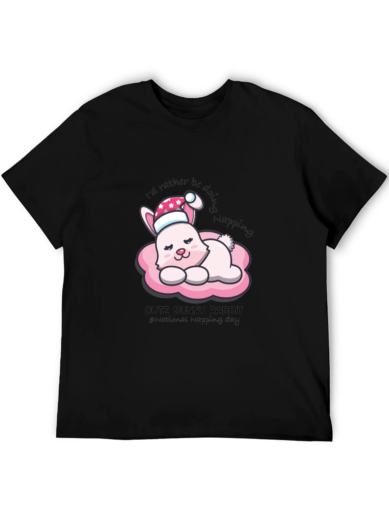 Cute Bunny Napping T-Shirt - National Napping Day