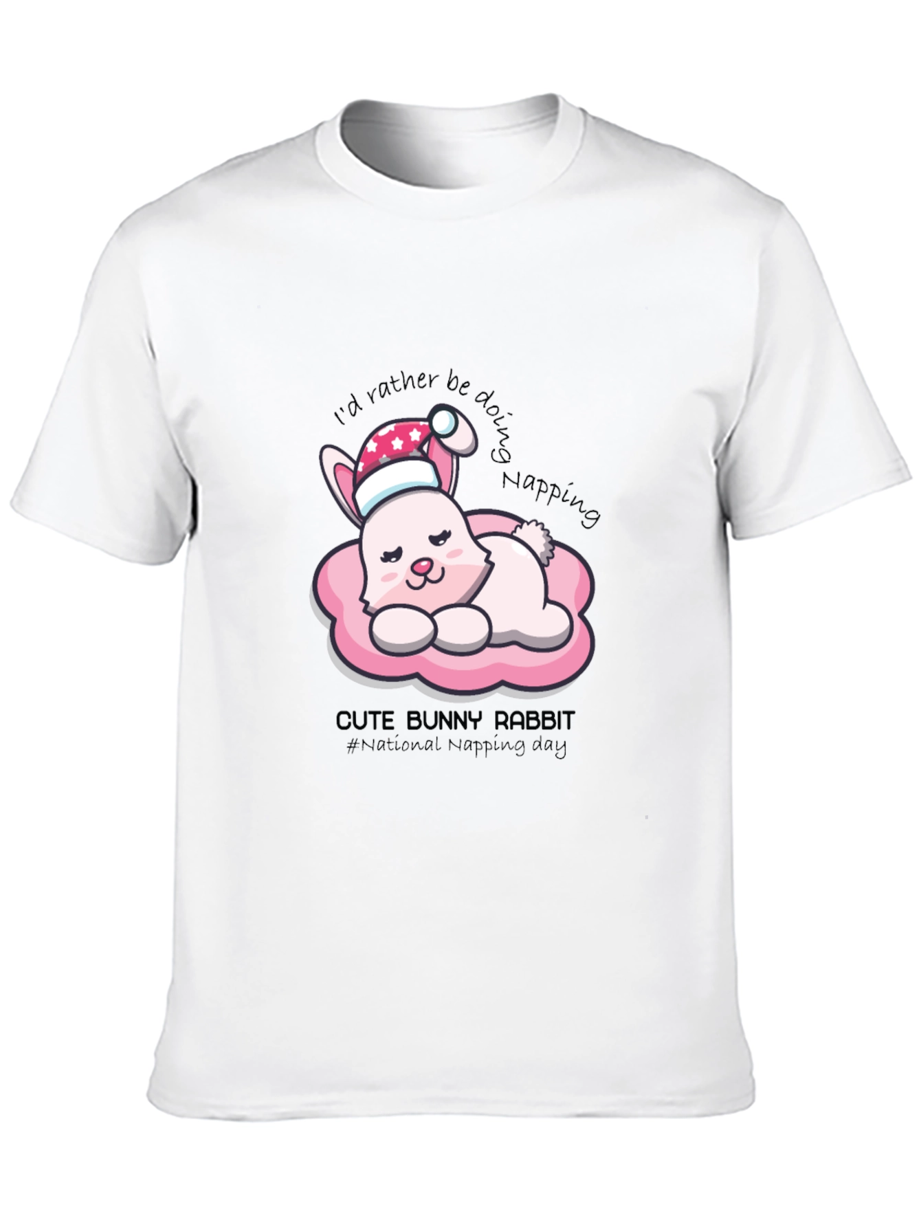 Cute Bunny Napping T-Shirt - National Napping Day
