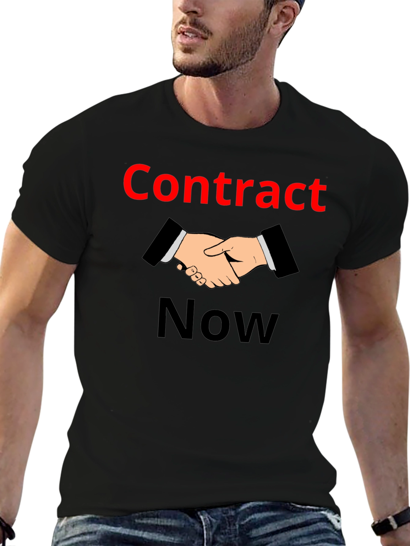 Contract Now Graphic T-Shirt - Black Cotton Tee