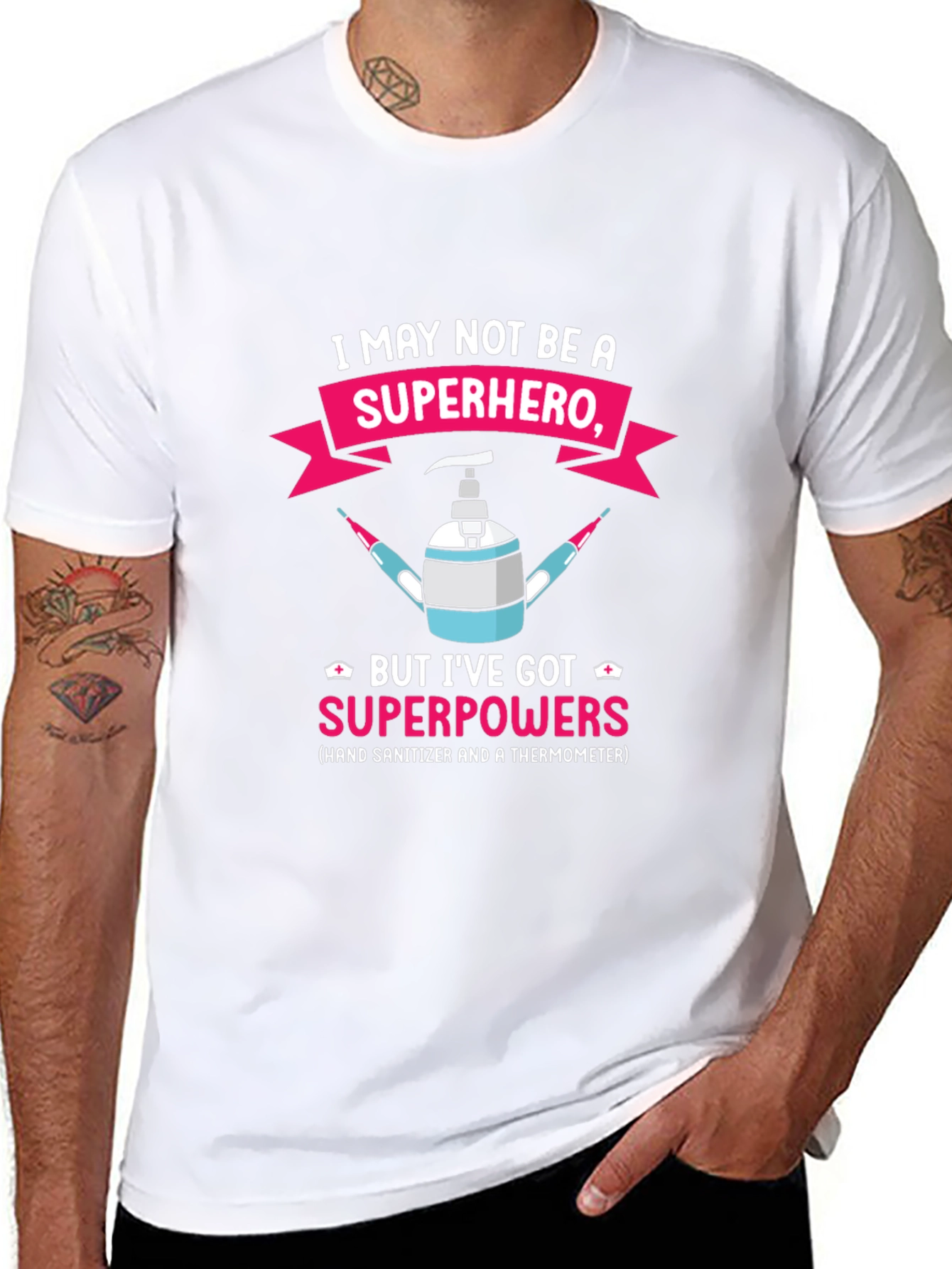 Superhero Nurse Hand Sanitizer & Thermometer T-Shirt