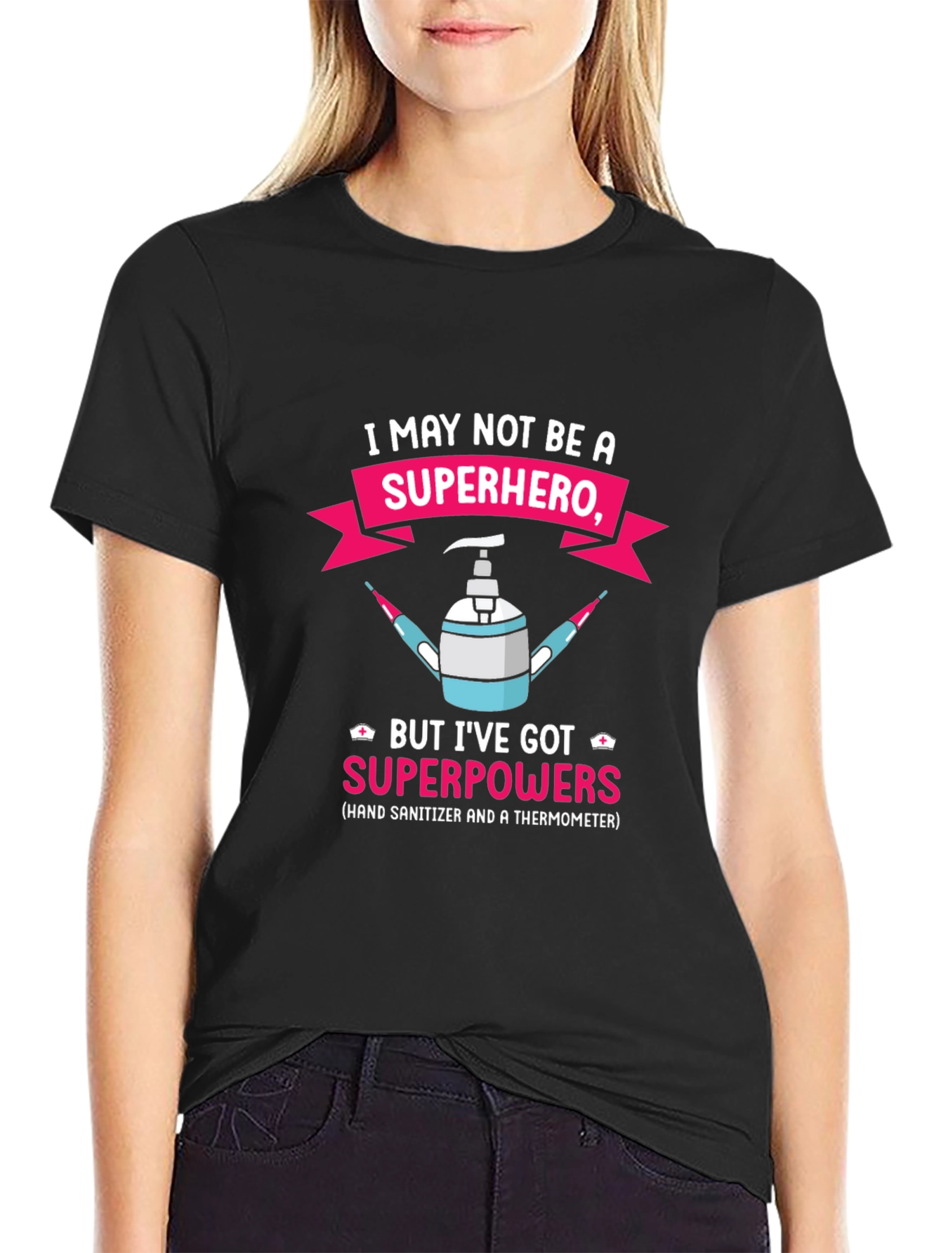 Superhero Nurse Hand Sanitizer & Thermometer T-Shirt