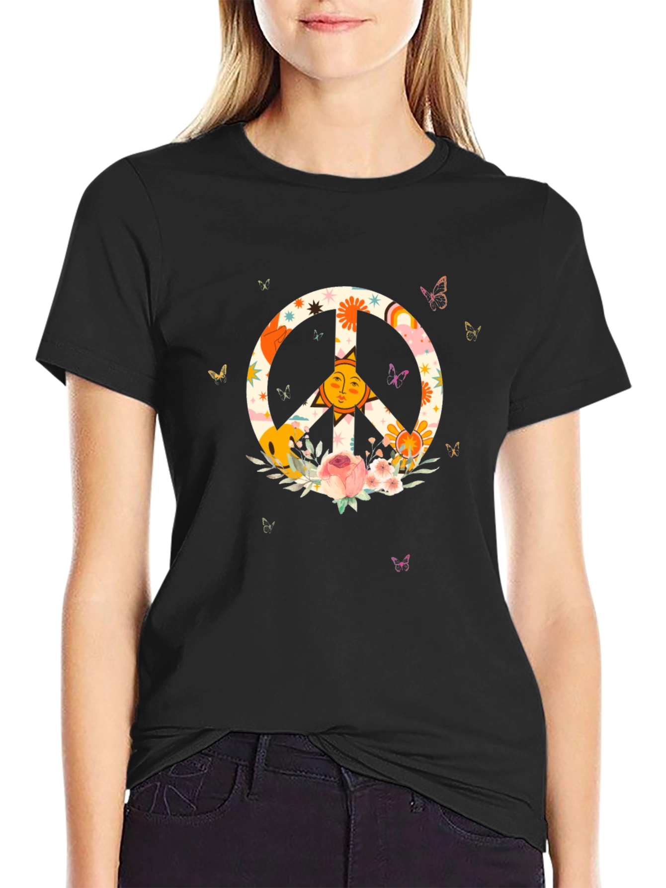 Peace Sign Graphic Tee - Retro Style
