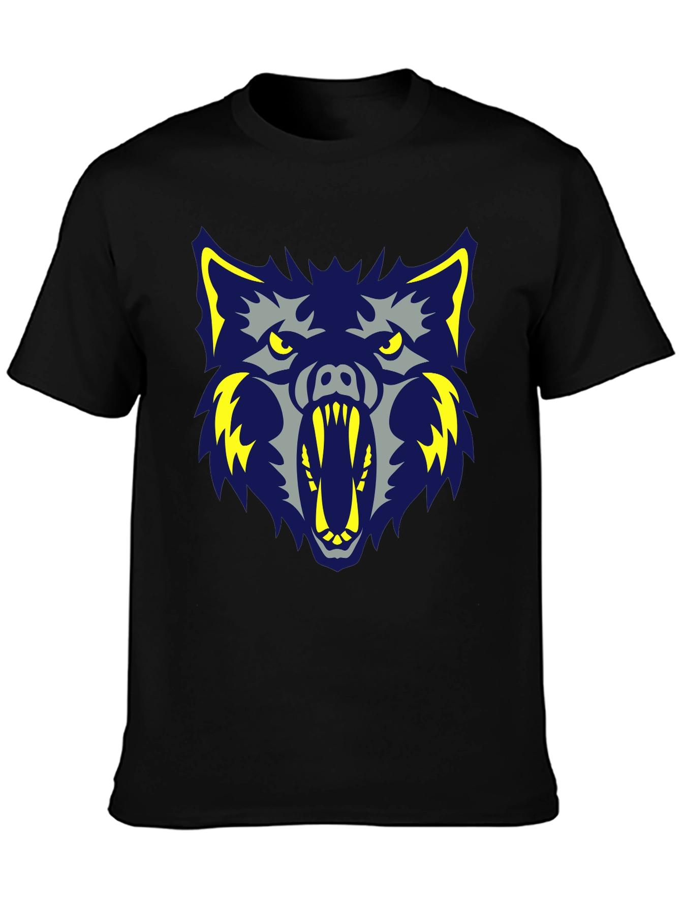 Ferocious Wolf Graphic Black Tee