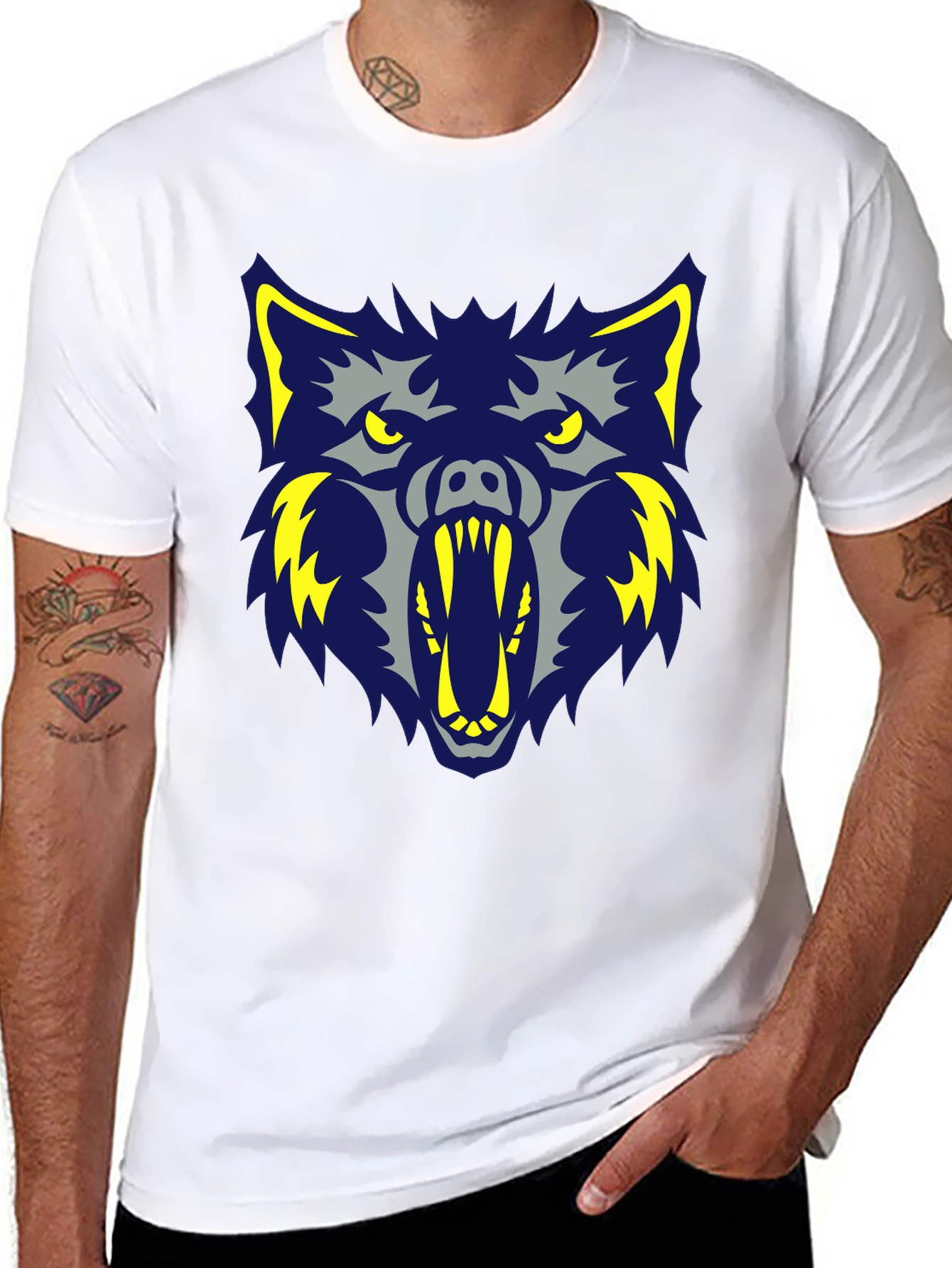 Ferocious Wolf Graphic Black Tee