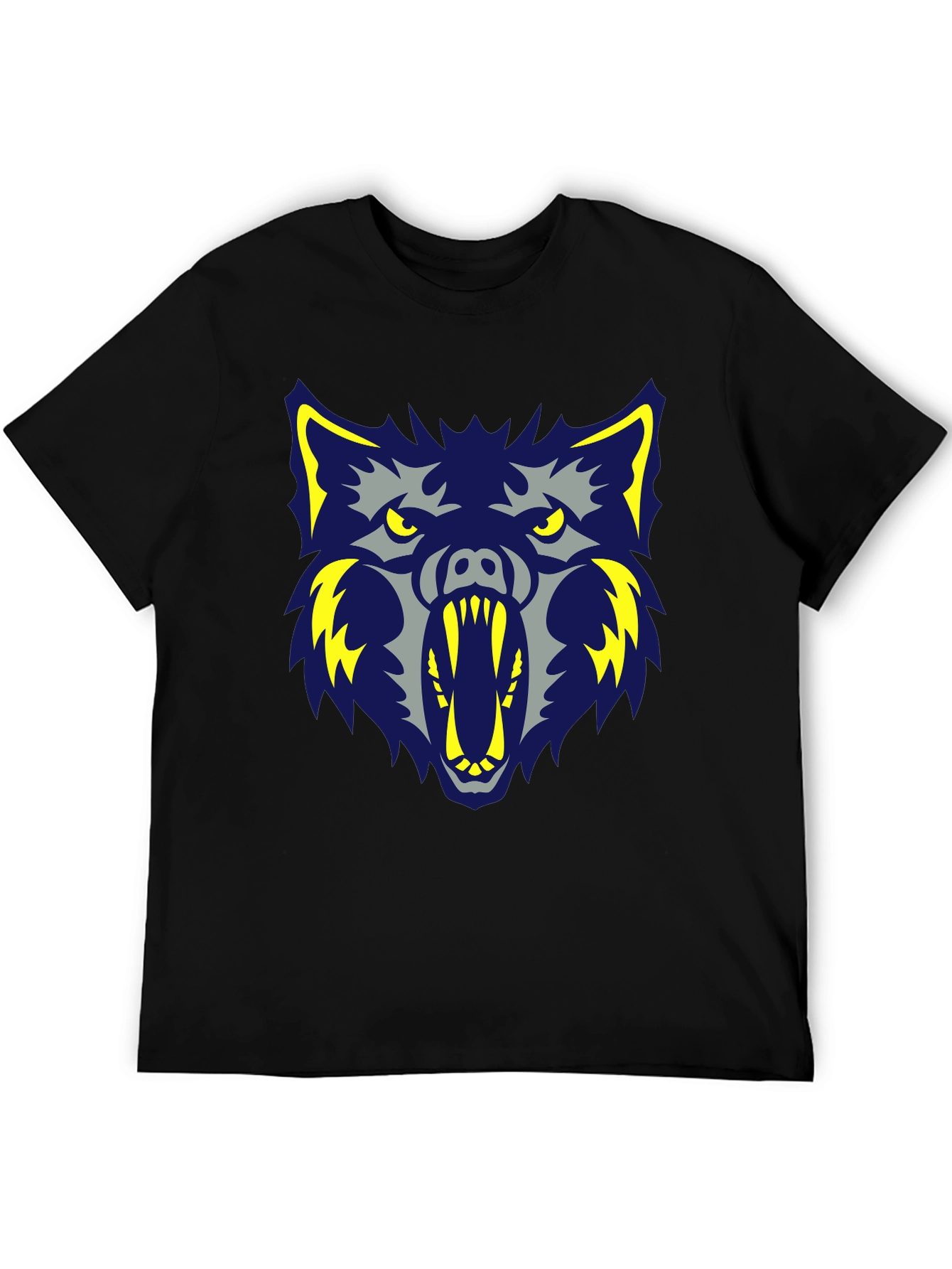 Ferocious Wolf Graphic Black Tee