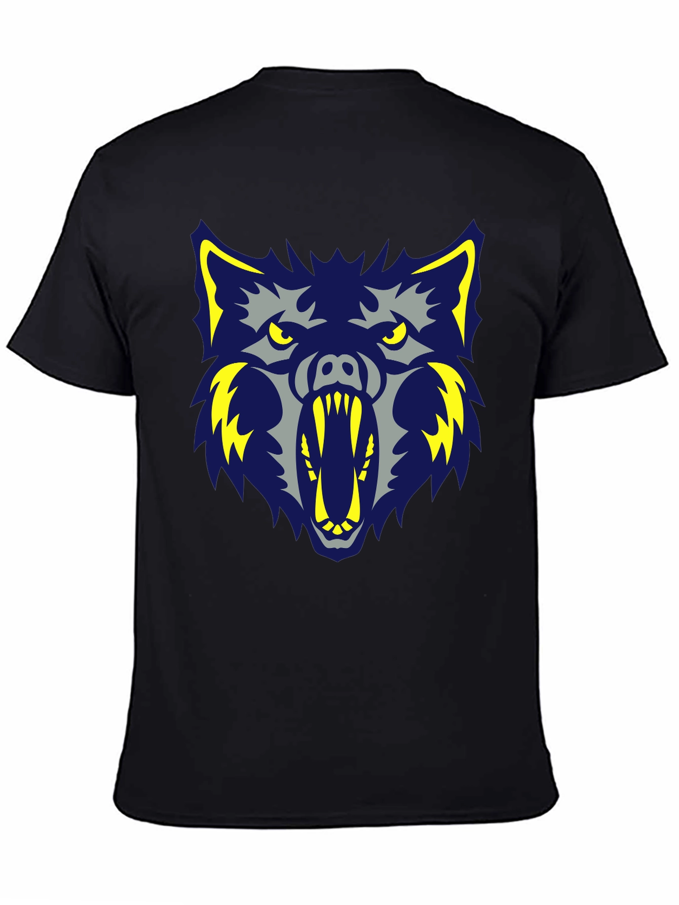 Ferocious Wolf Graphic Black Tee