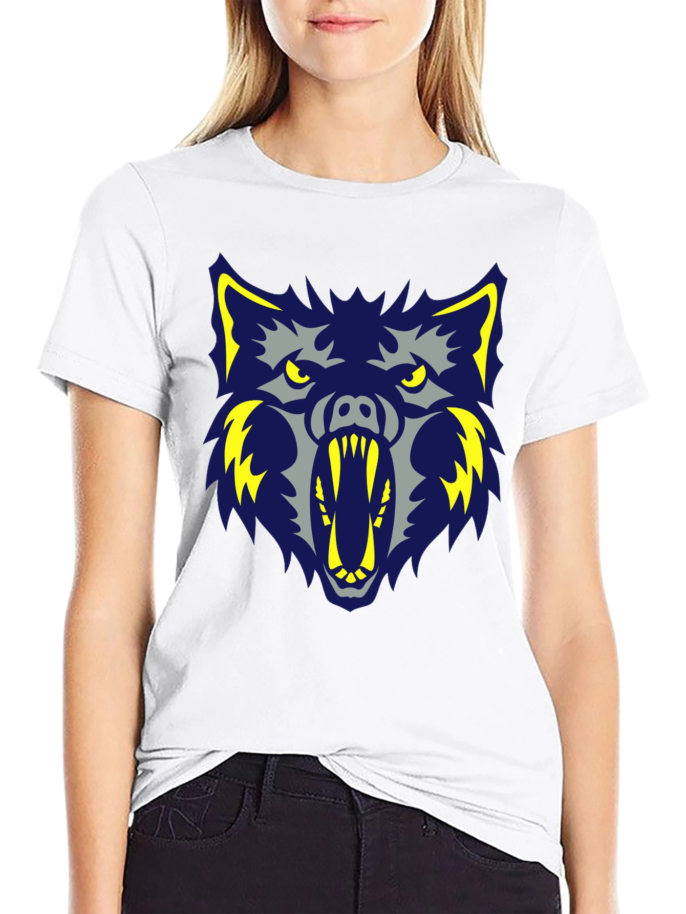 Ferocious Wolf Graphic Black Tee