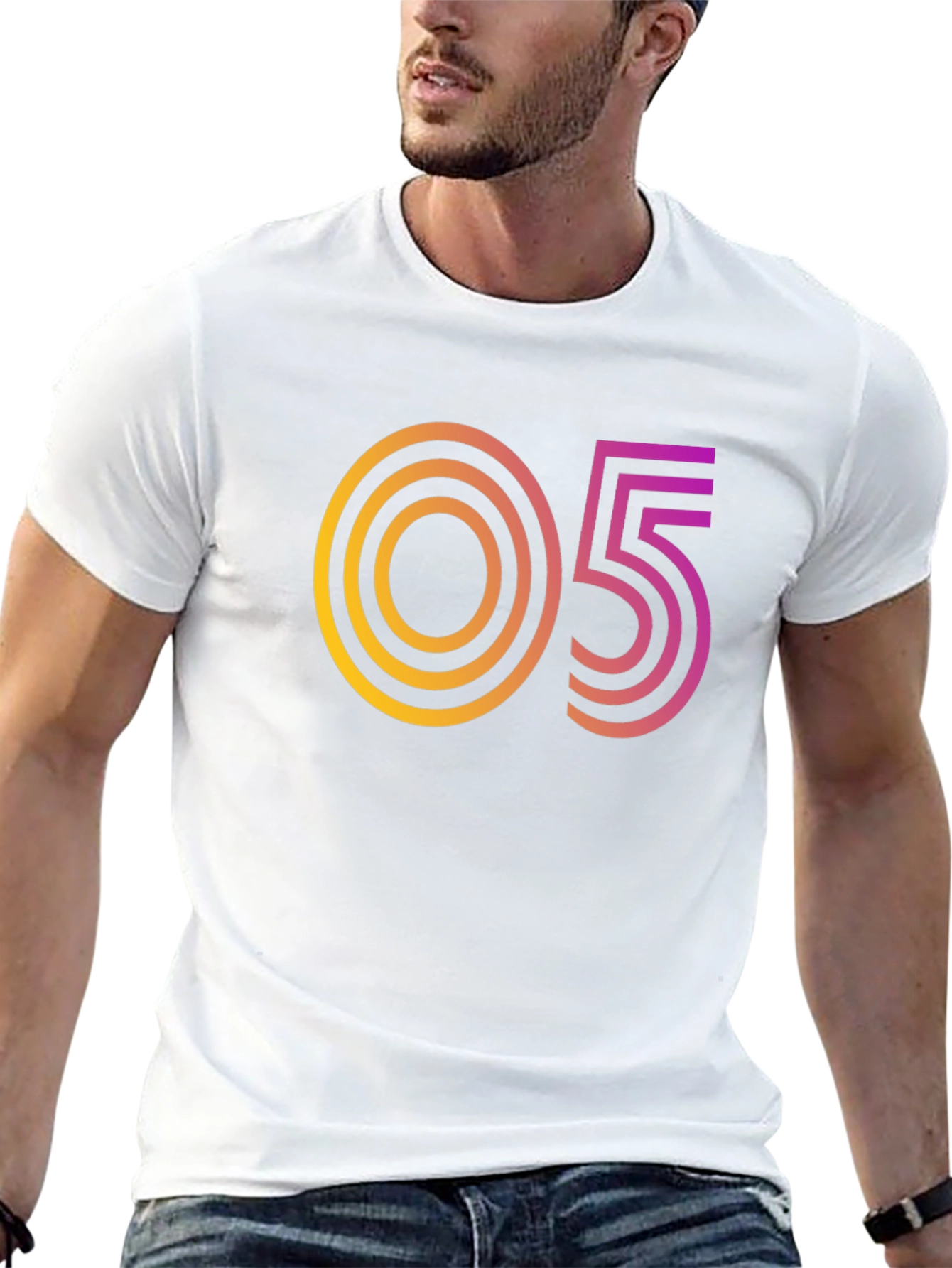 Retro Number Graphic Tee - 05 Design