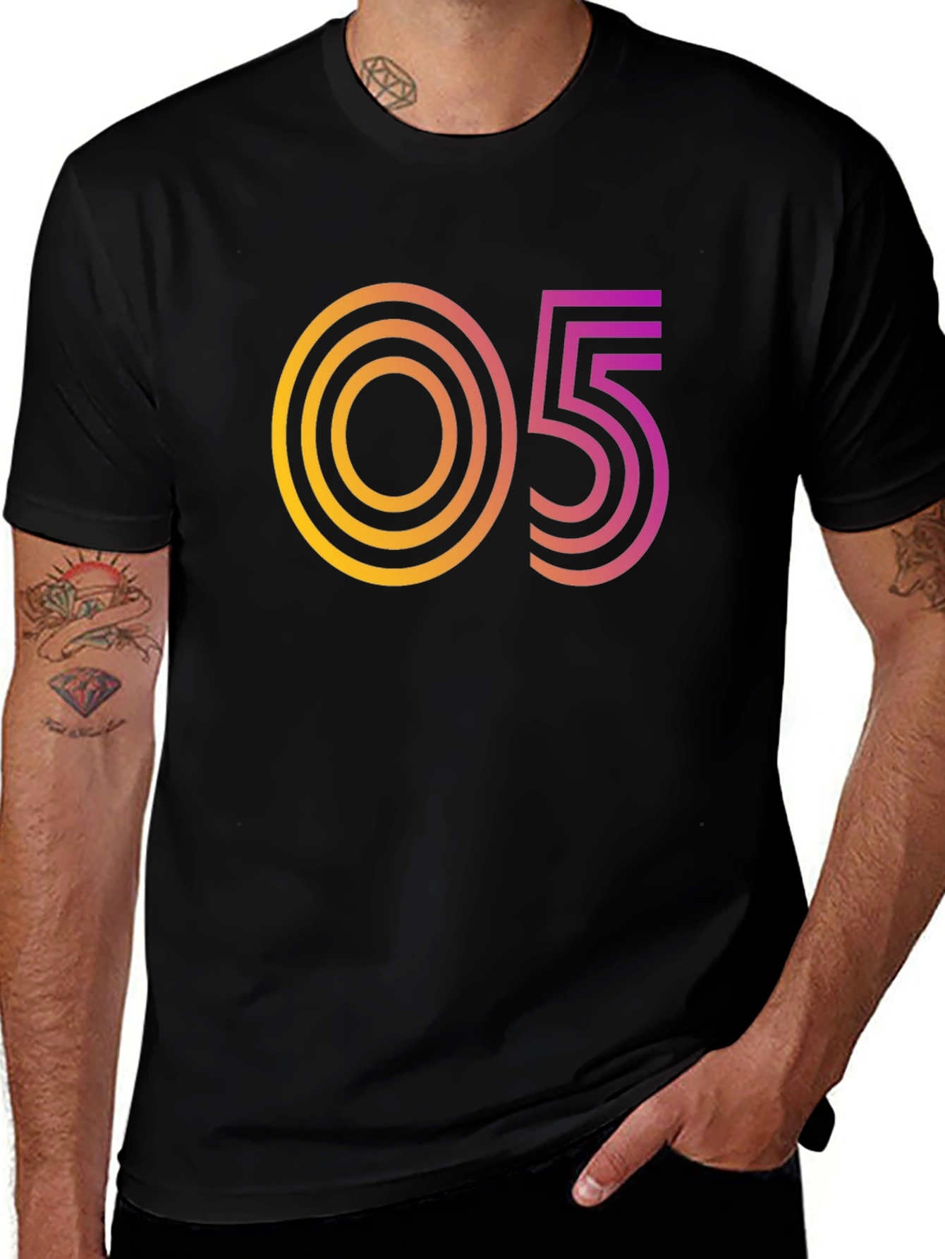 Retro Number Graphic Tee - 05 Design