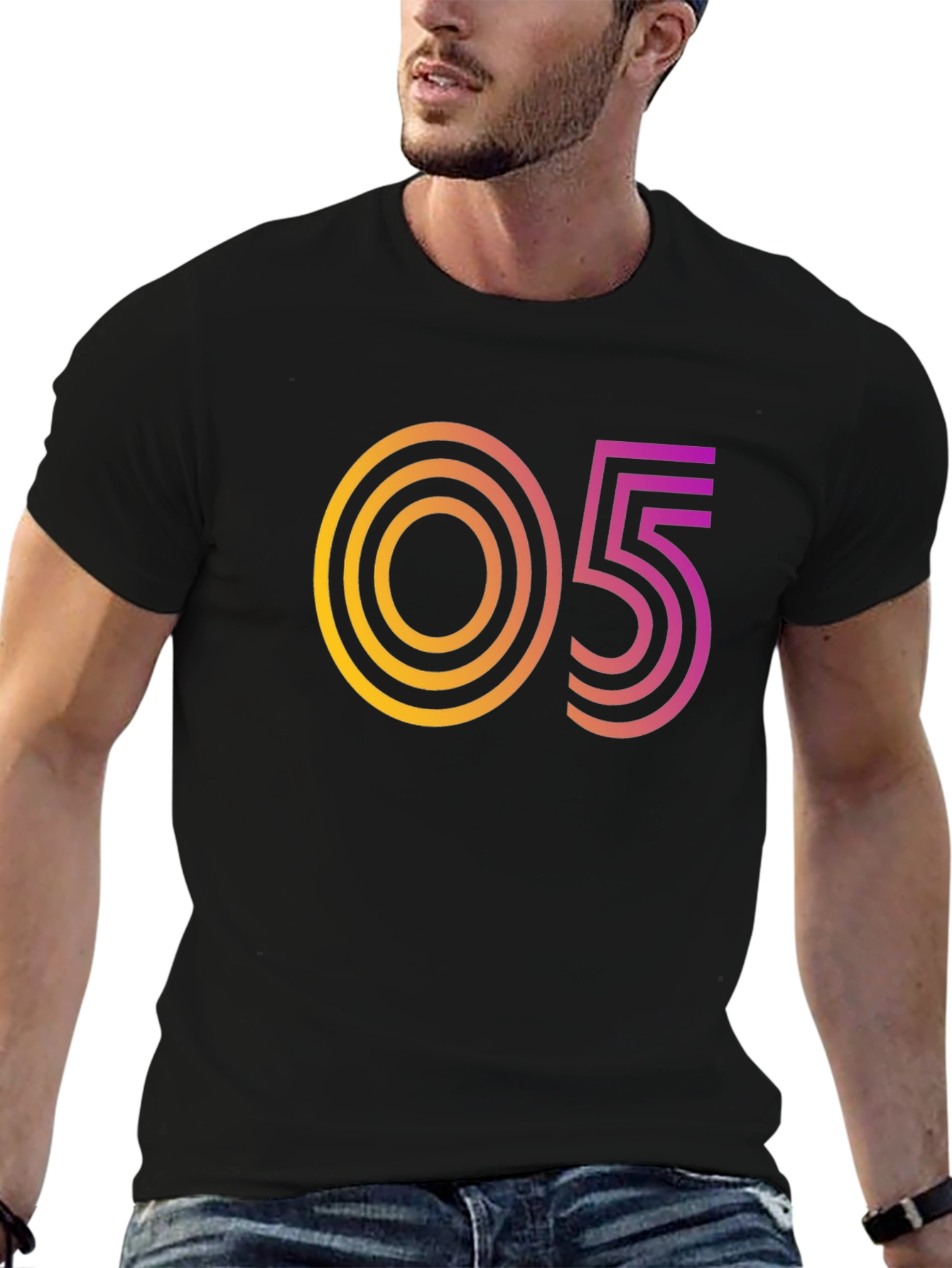 Retro Number Graphic Tee - 05 Design