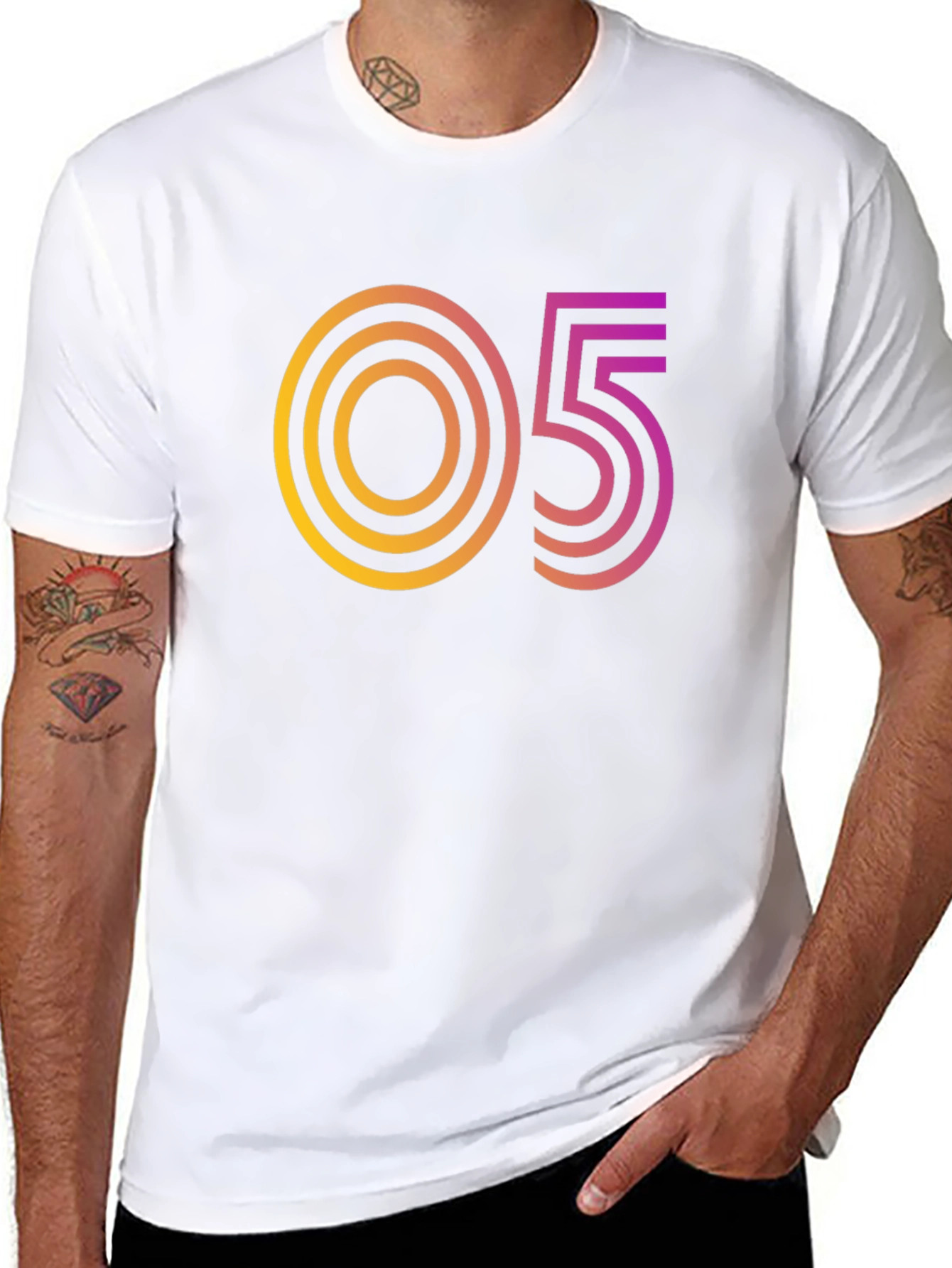 Retro Number Graphic Tee - 05 Design