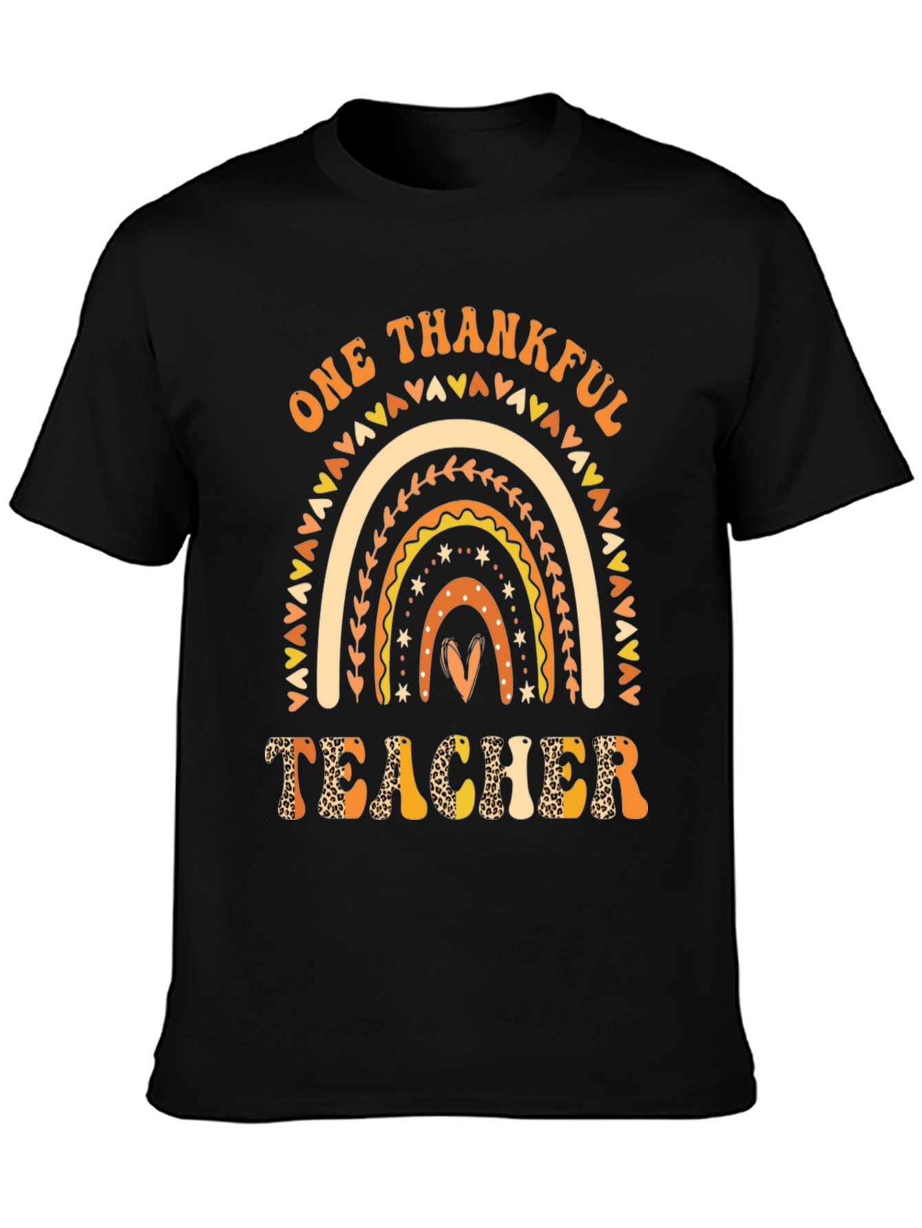 One Thankful Teacher Rainbow Graphic Tee
