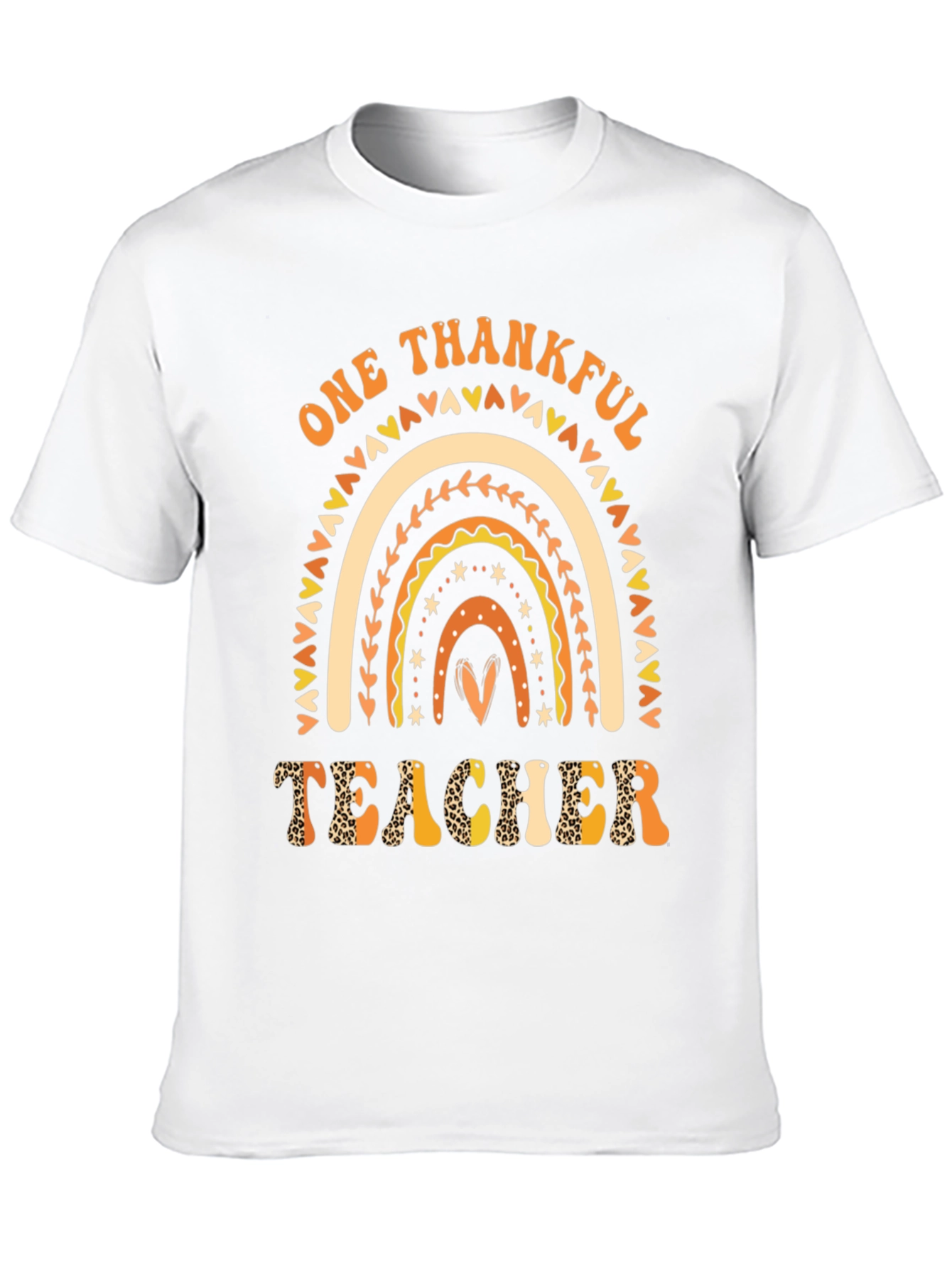 One Thankful Teacher Rainbow Graphic Tee