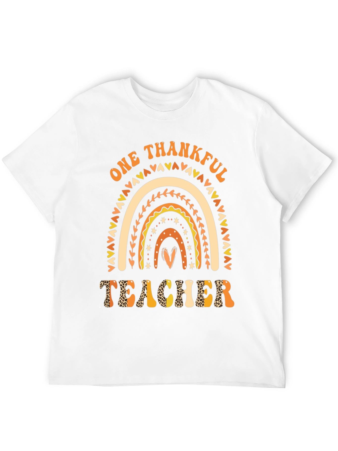 One Thankful Teacher Rainbow Graphic Tee