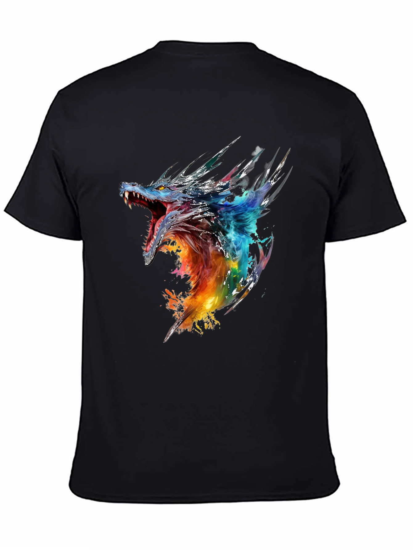 Dragon Graphic Print Black T-Shirt