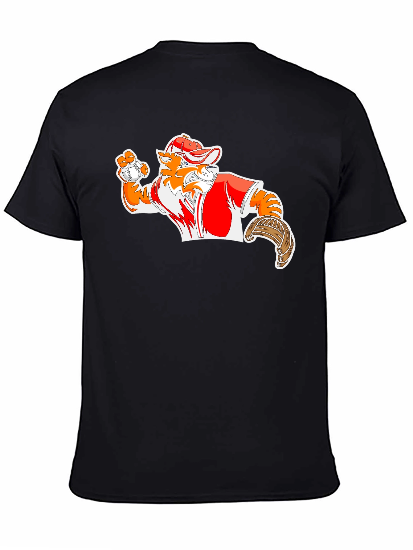 Baseball Mascot Graphic Tee - Black