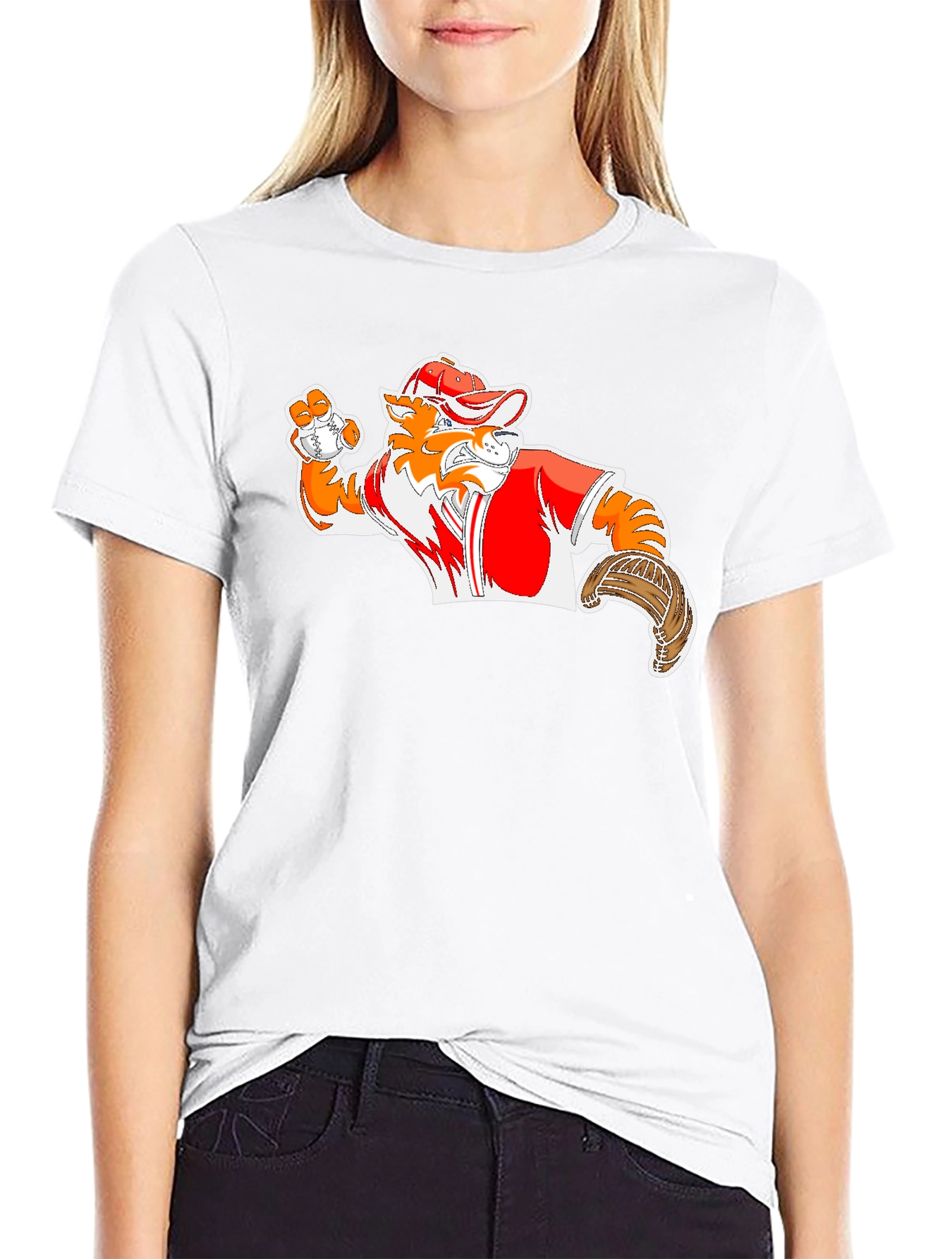 Baseball Mascot Graphic Tee - Black