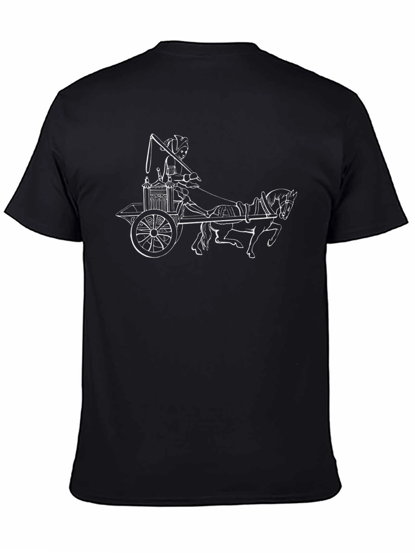 Black T-Shirt with Chariot Graphic