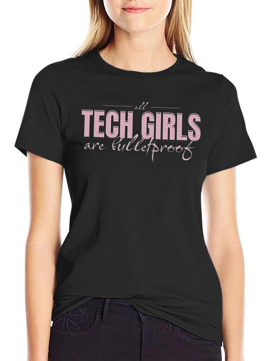 Tech Girls Are Bulletproof Graphic Tee - Black